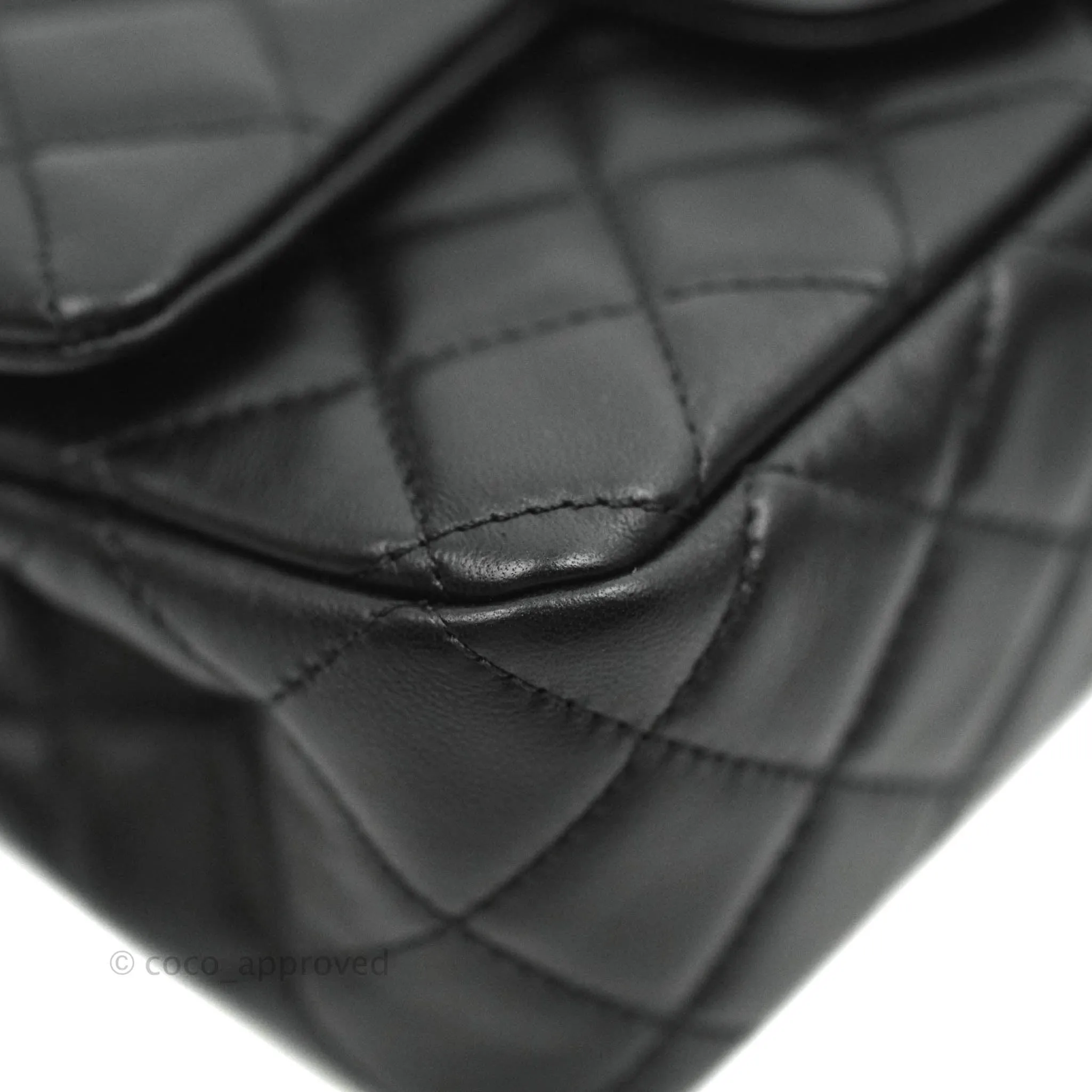 Chanel Mini Rectangular Pearl Crush Quilted Black Lambskin Gold Hardware