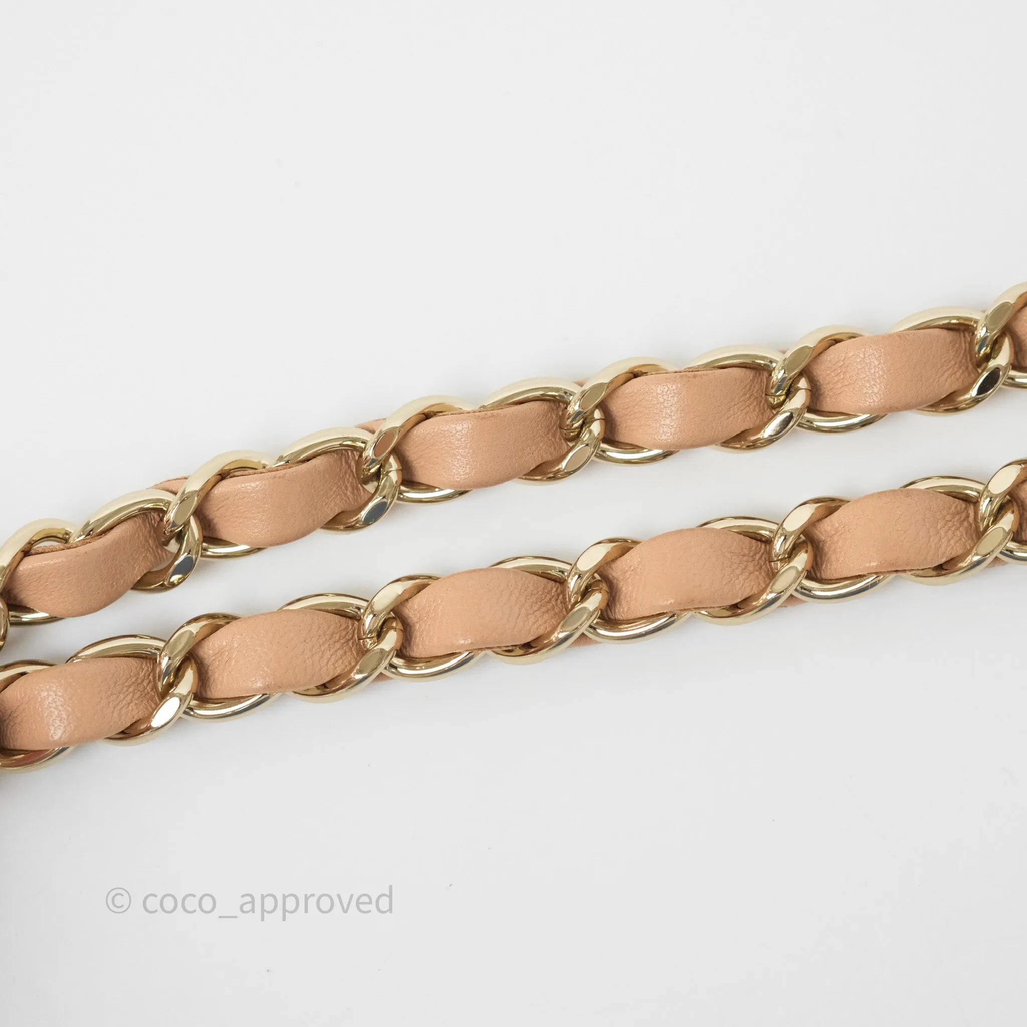 Chanel Mini Rectangular Quilted Beige Lambskin Gold Hardware