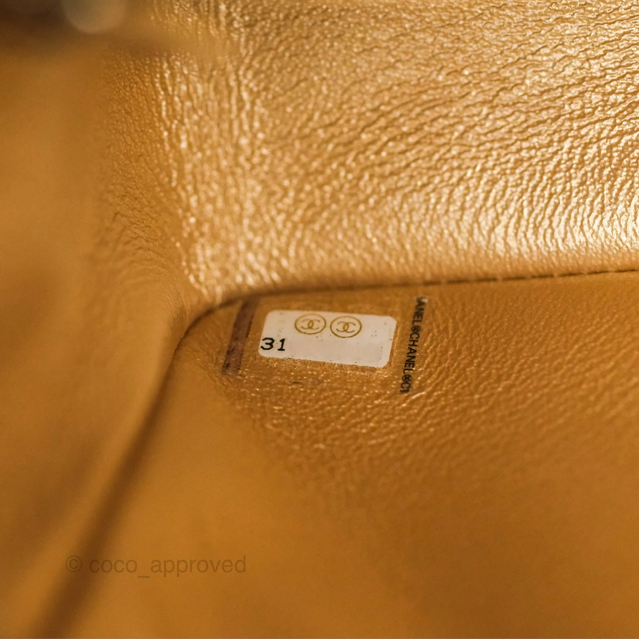 Chanel Mini Rectangular Quilted Iridescent Gold Lambskin Gold Hardware 21P