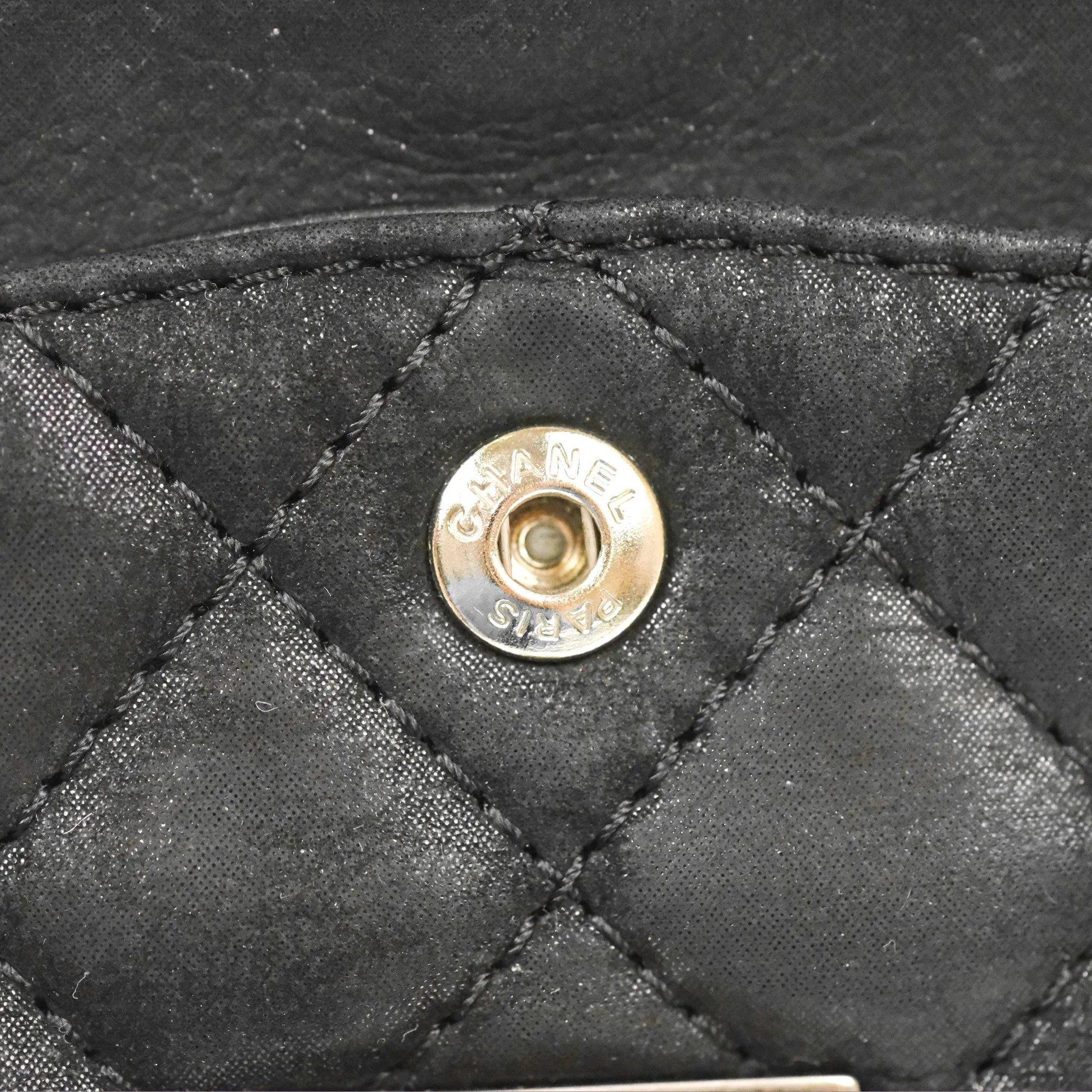 Chanel Mini Reissue 224 Double Flap Black Iridescent Calfskin Ruthenium Hardware