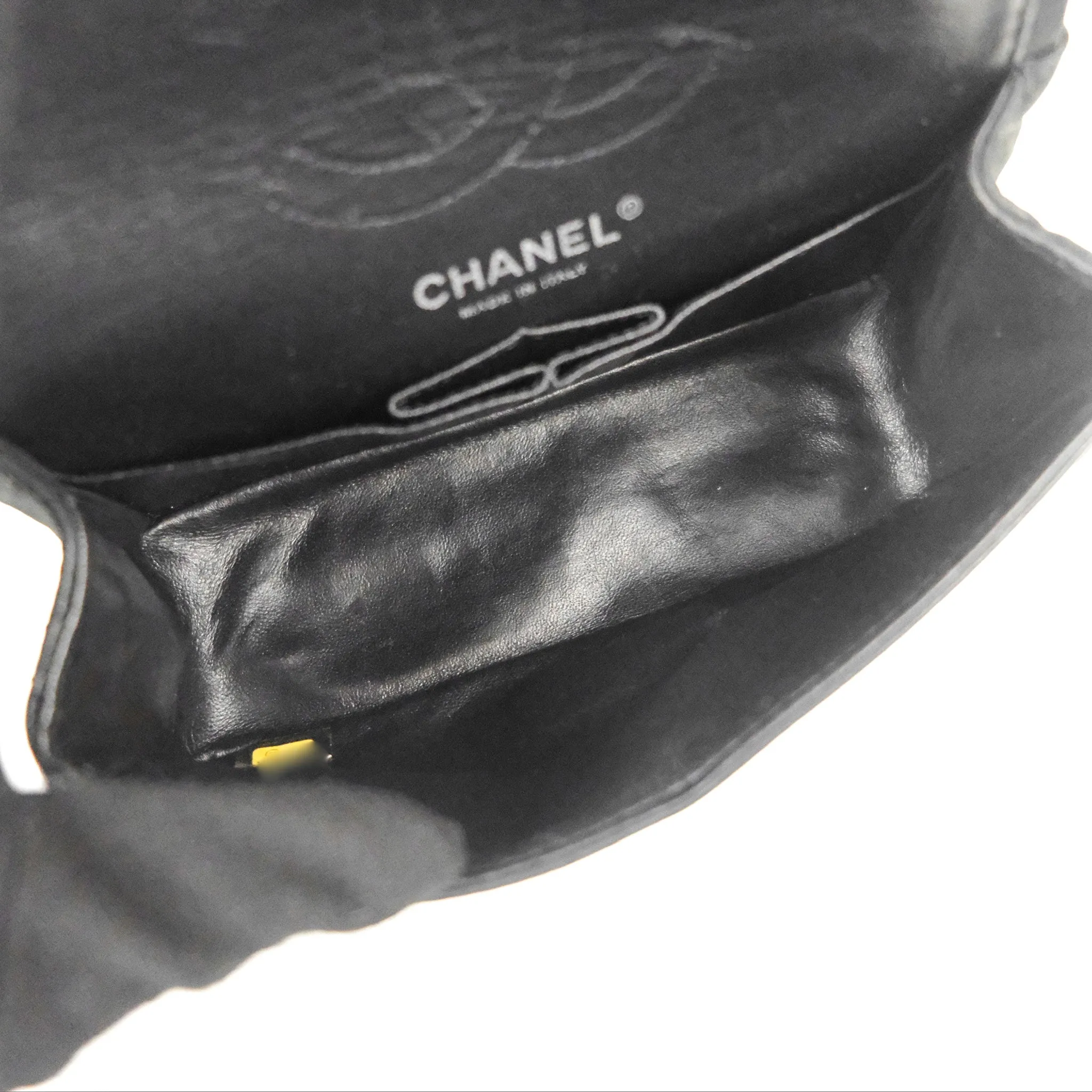 Chanel Mini Reissue 224 Double Flap Black Iridescent Calfskin Ruthenium Hardware