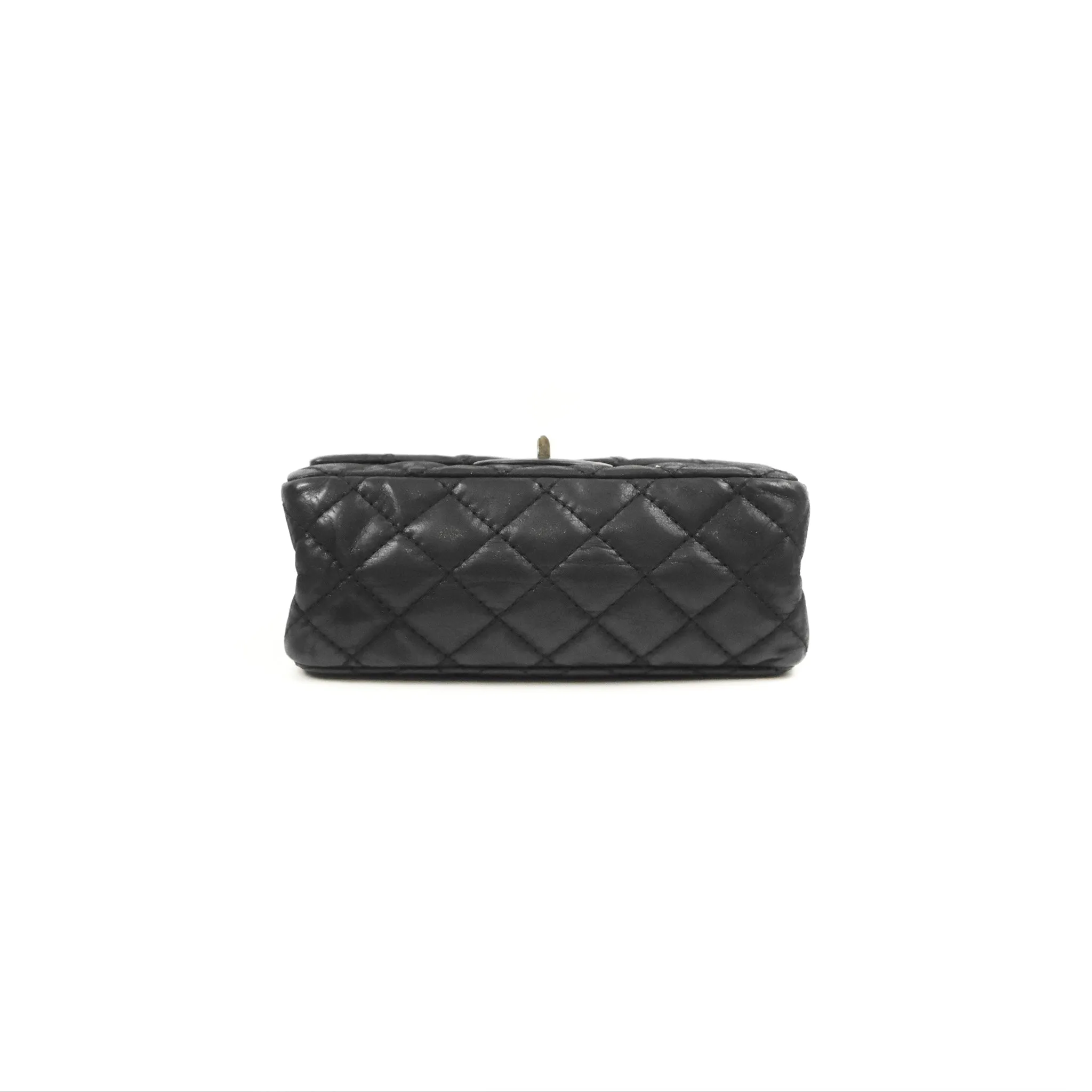 Chanel Mini Reissue 224 Double Flap Black Iridescent Calfskin Ruthenium Hardware
