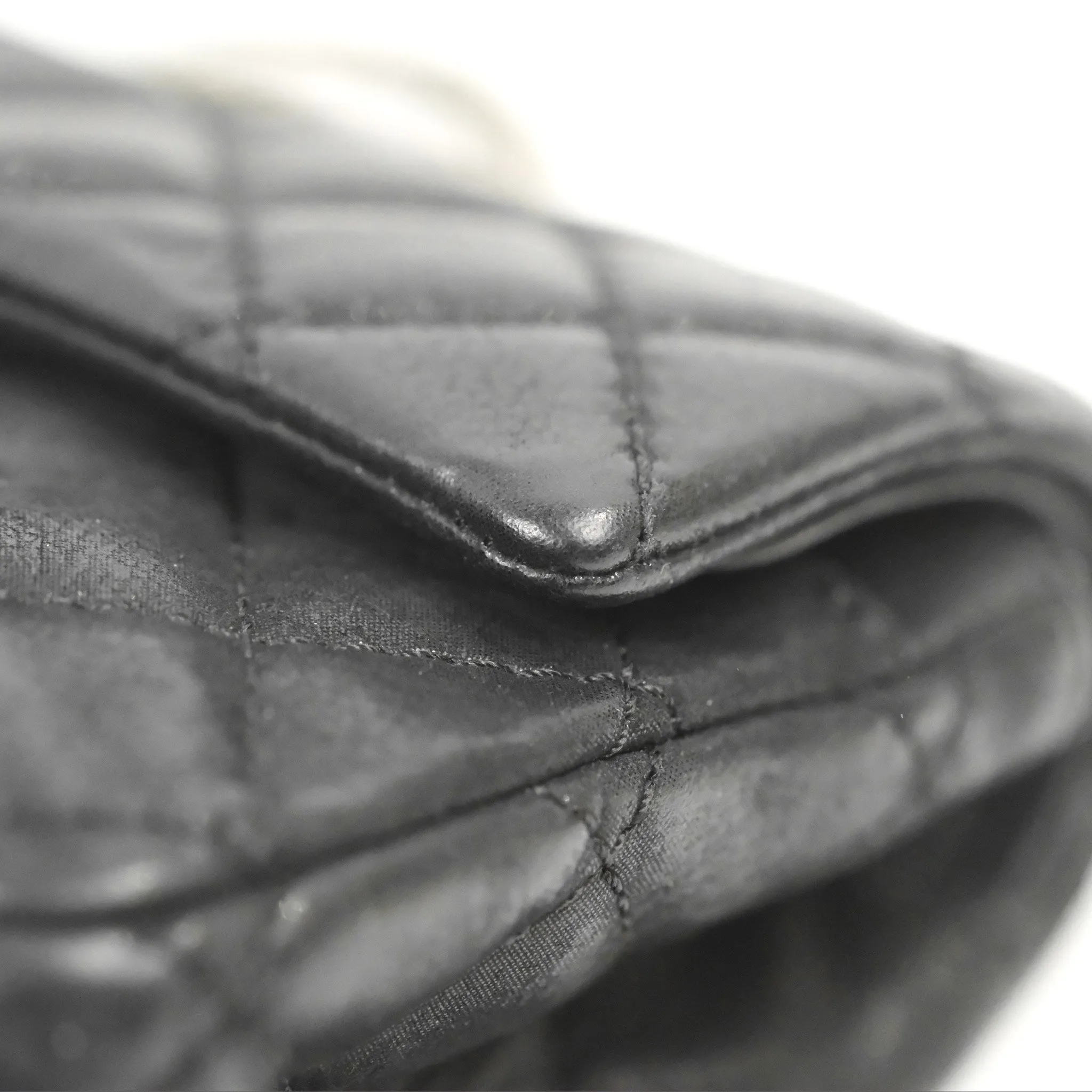 Chanel Mini Reissue 224 Double Flap Black Iridescent Calfskin Ruthenium Hardware