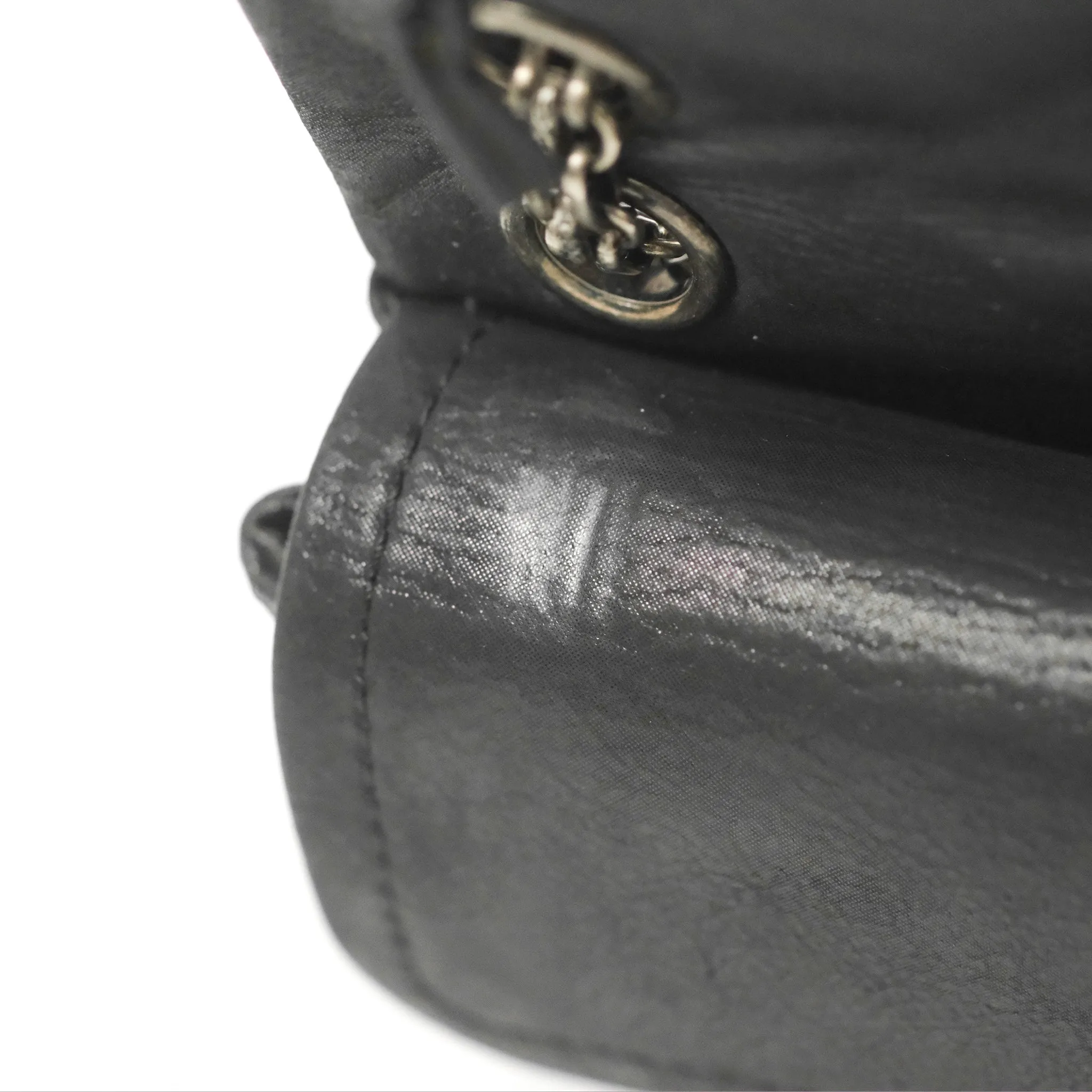 Chanel Mini Reissue 224 Double Flap Black Iridescent Calfskin Ruthenium Hardware