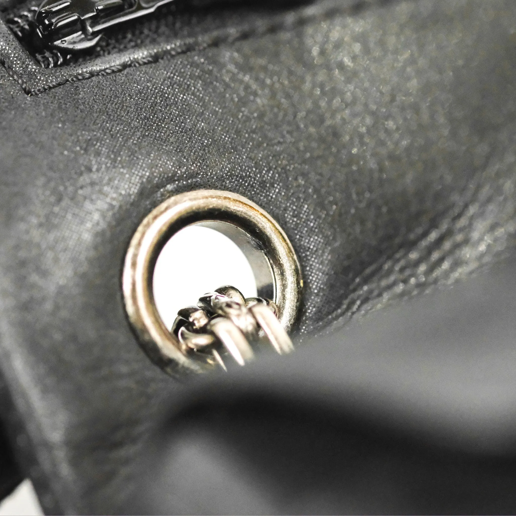 Chanel Mini Reissue 224 Double Flap Black Iridescent Calfskin Ruthenium Hardware