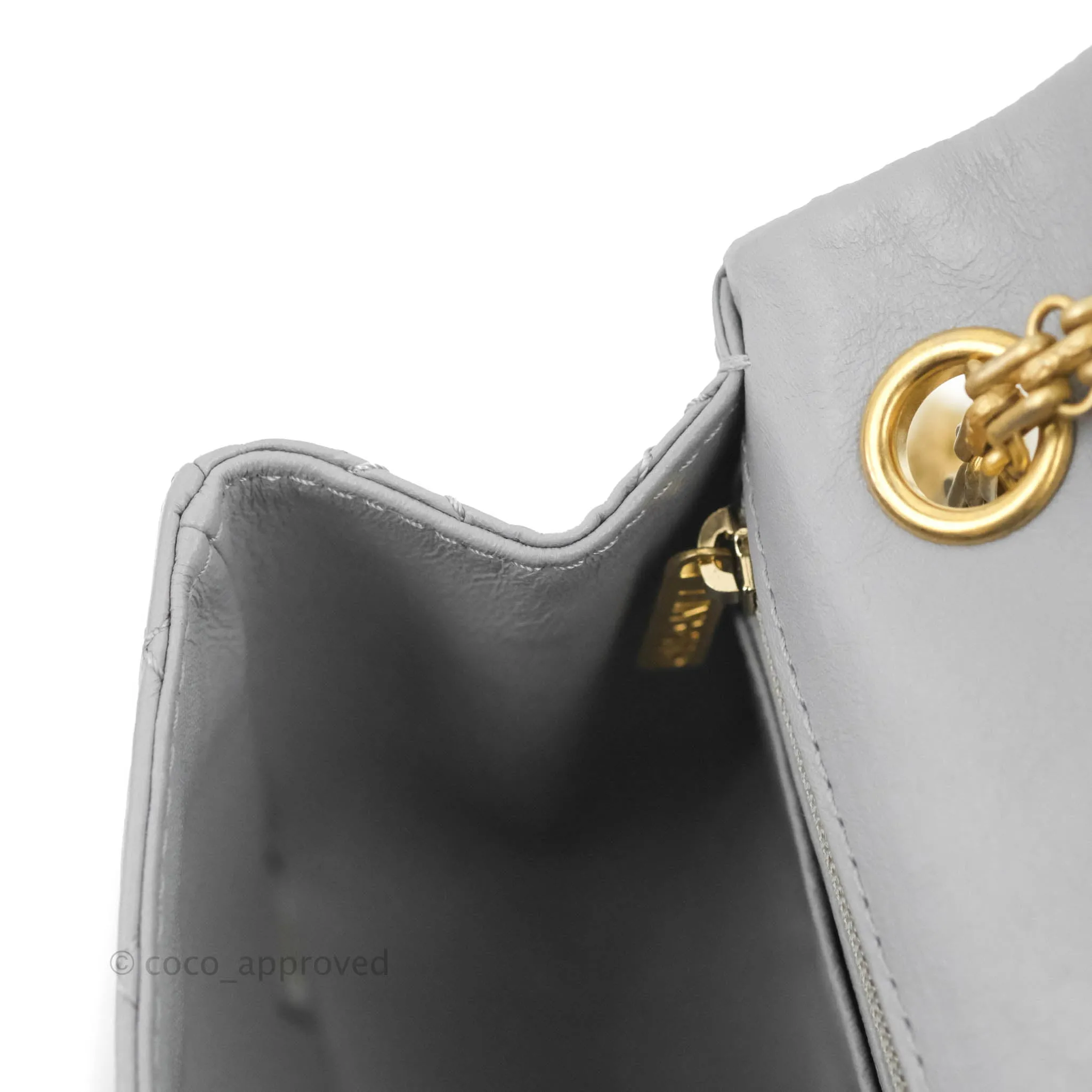 Chanel Mini Reissue 224 Grey Aged Calfskin Aged Gold Hardware