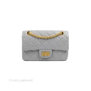 Chanel Mini Reissue 224 Grey Aged Calfskin Aged Gold Hardware