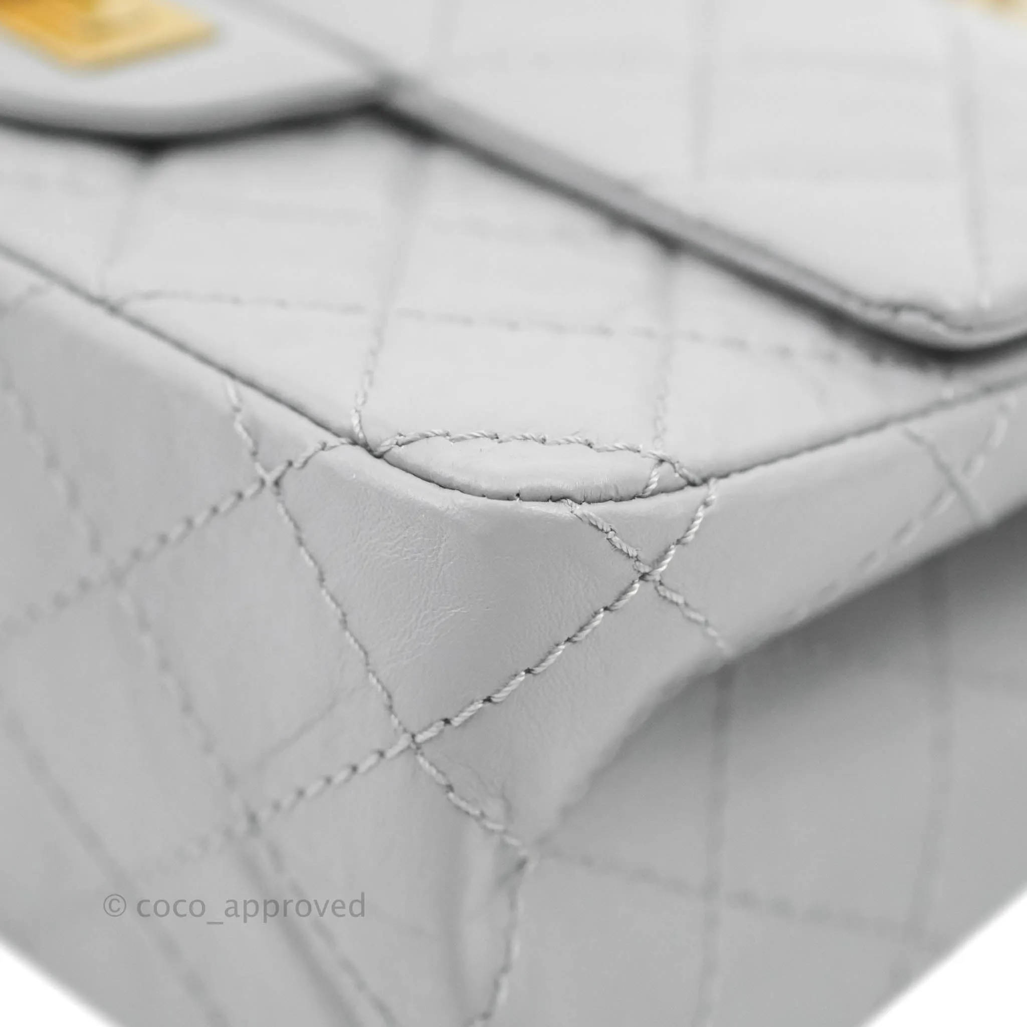 Chanel Mini Reissue 224 Grey Aged Calfskin Aged Gold Hardware