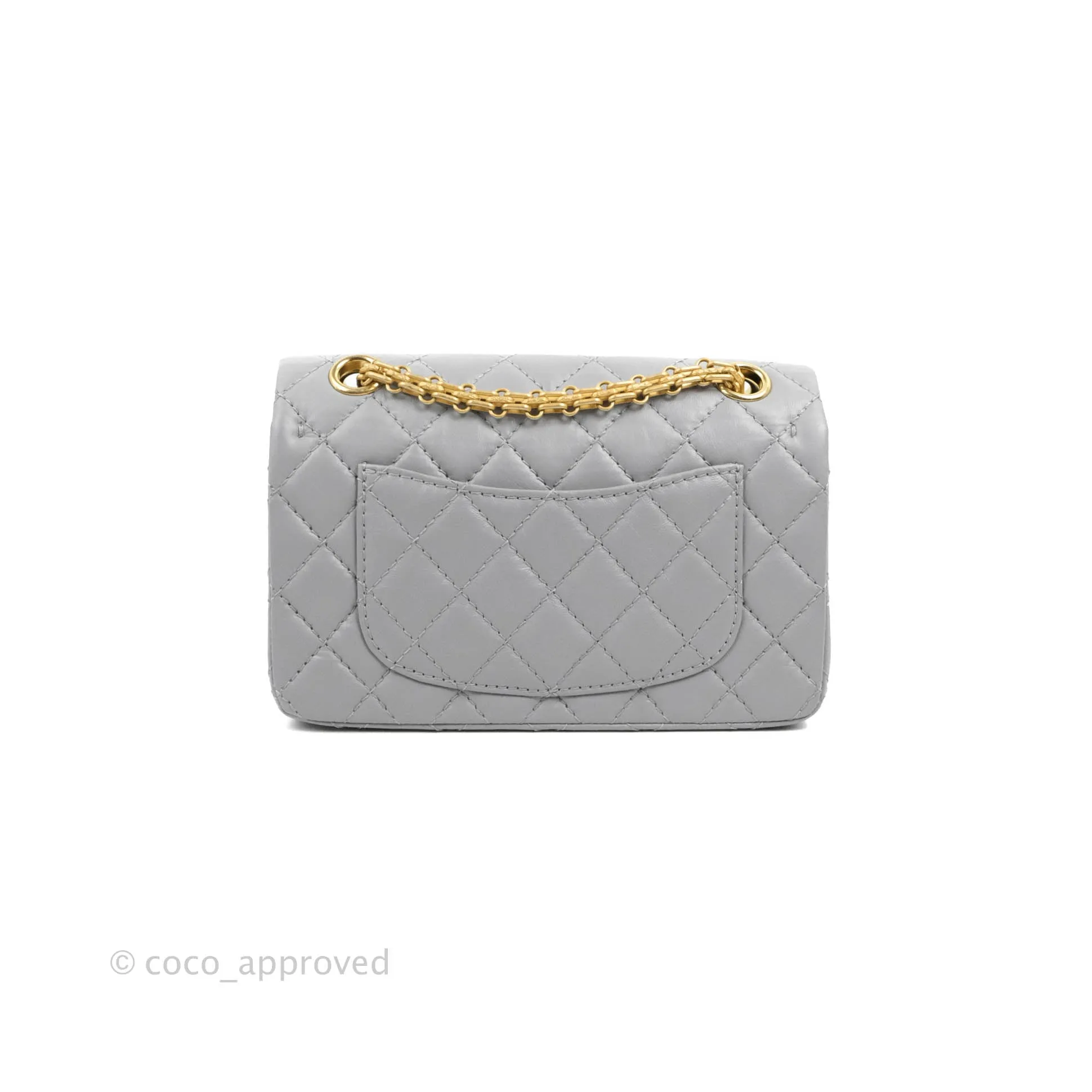 Chanel Mini Reissue 224 Grey Aged Calfskin Aged Gold Hardware