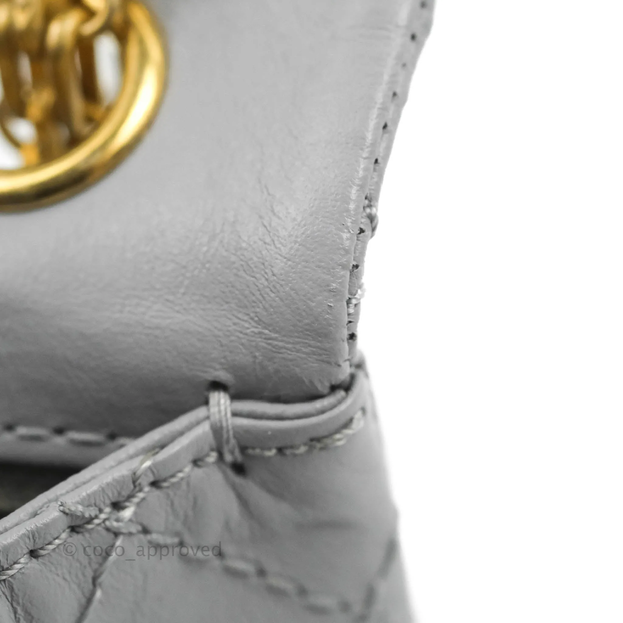 Chanel Mini Reissue 224 Grey Aged Calfskin Aged Gold Hardware