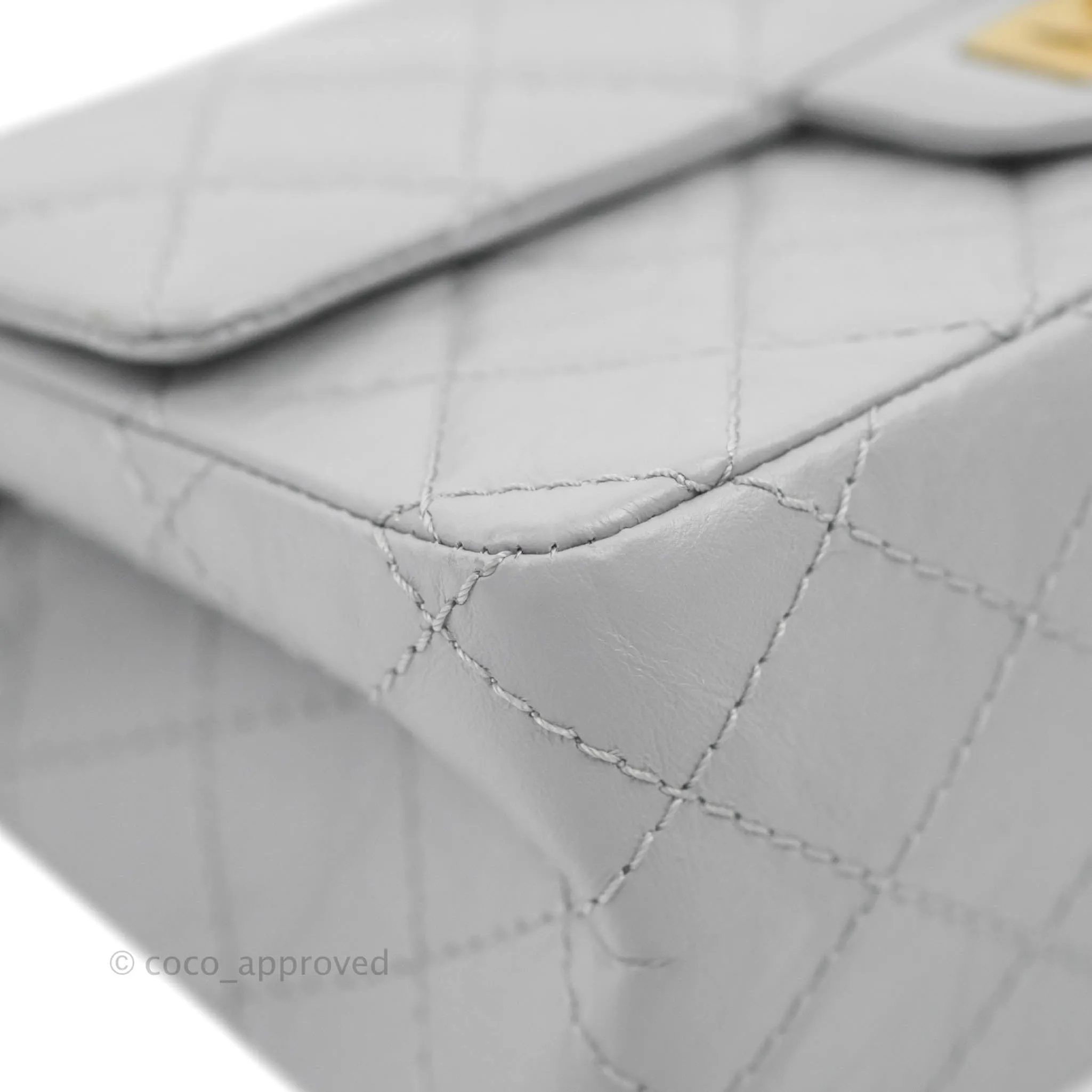 Chanel Mini Reissue 224 Grey Aged Calfskin Aged Gold Hardware