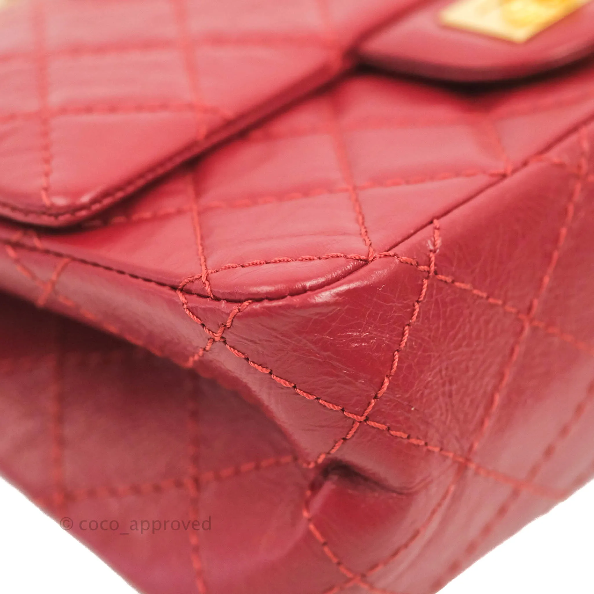 Chanel Mini Reissue 224 Red Aged Calfskin Gold Hardware