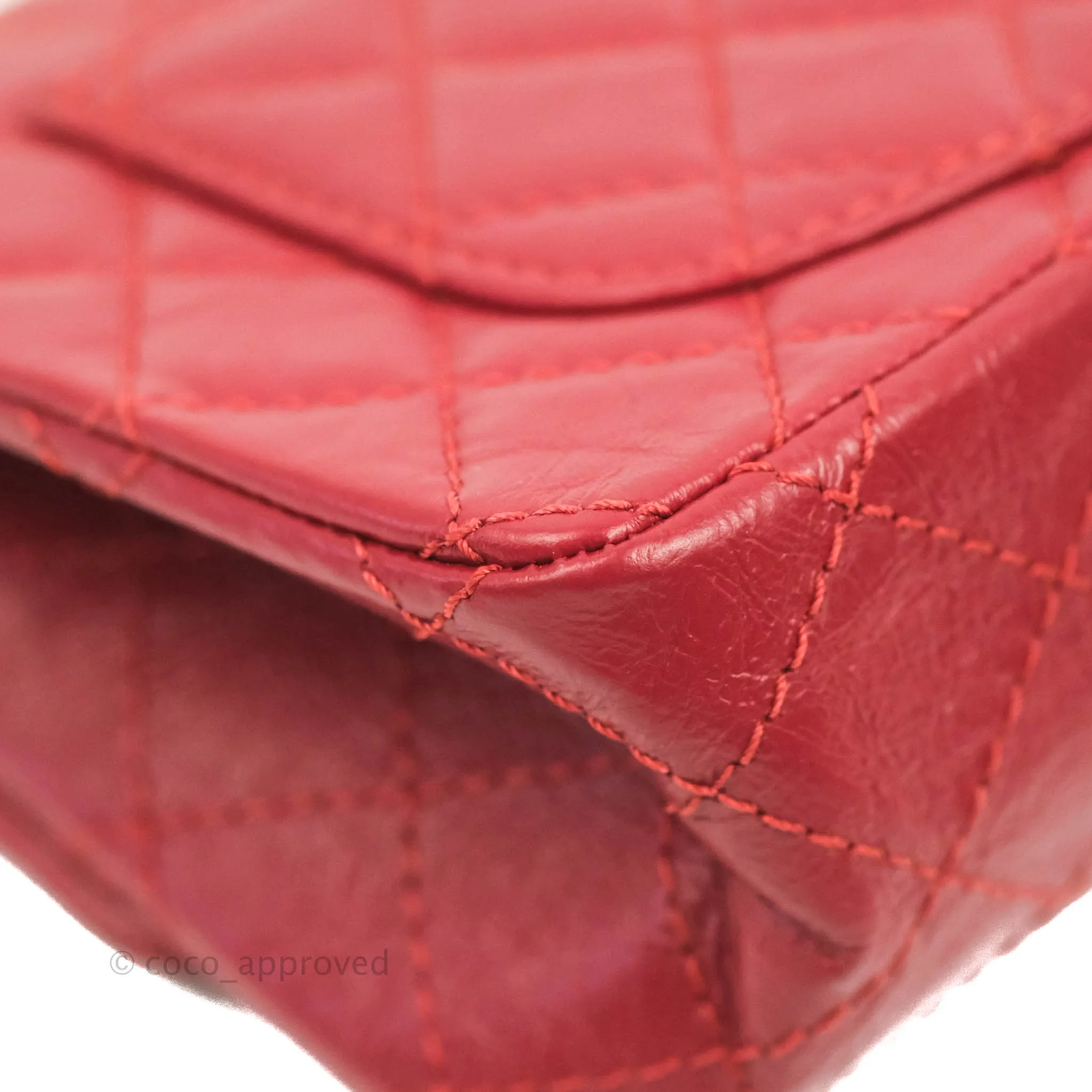 Chanel Mini Reissue 224 Red Aged Calfskin Gold Hardware