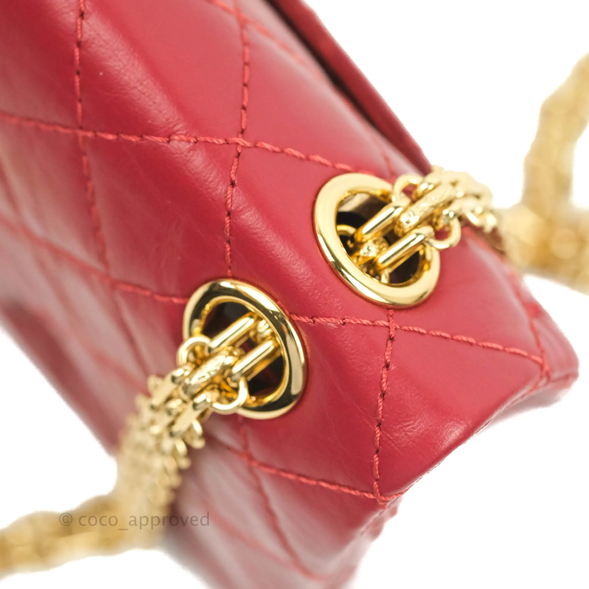 Chanel Mini Reissue 224 Red Aged Calfskin Gold Hardware