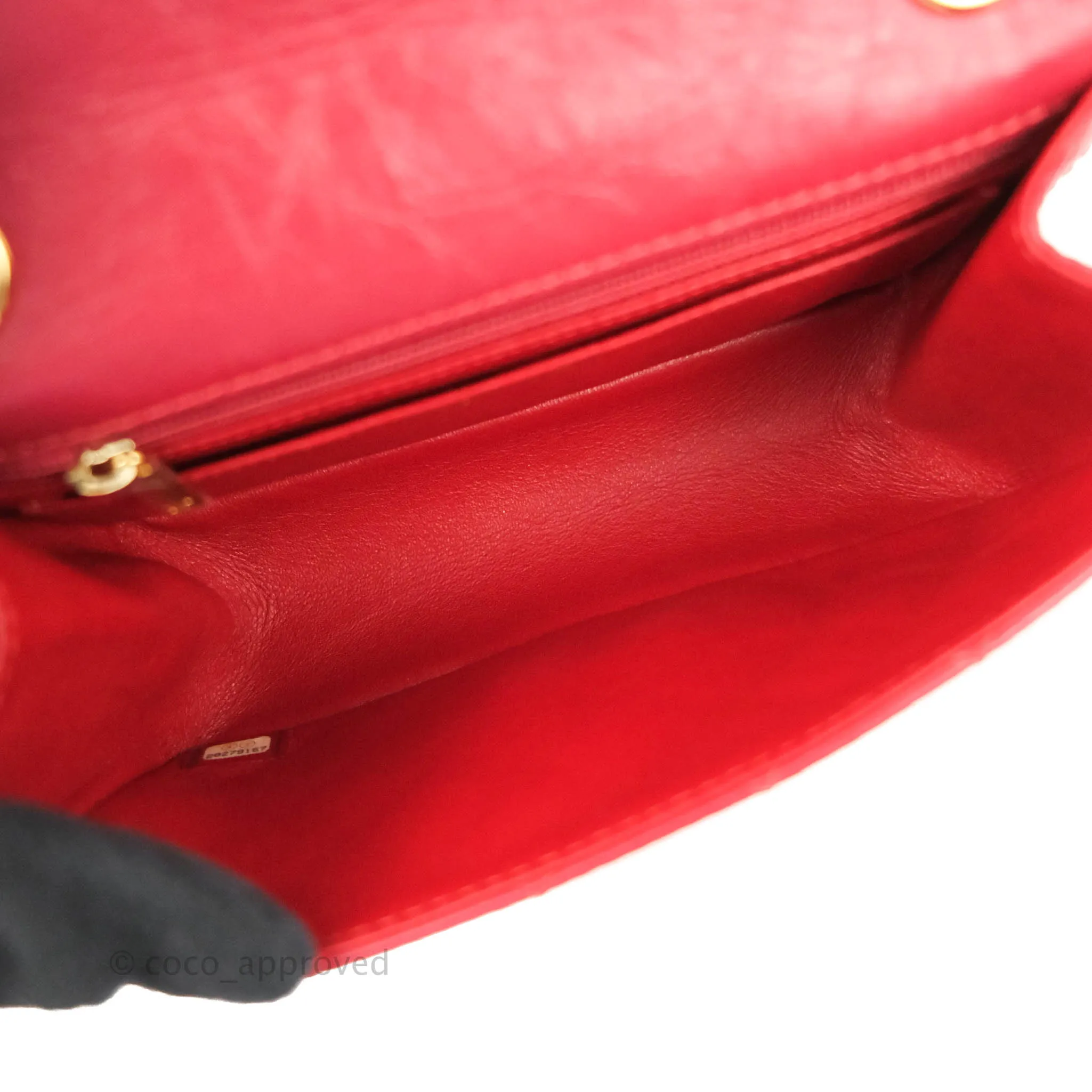 Chanel Mini Reissue 224 Red Aged Calfskin Gold Hardware