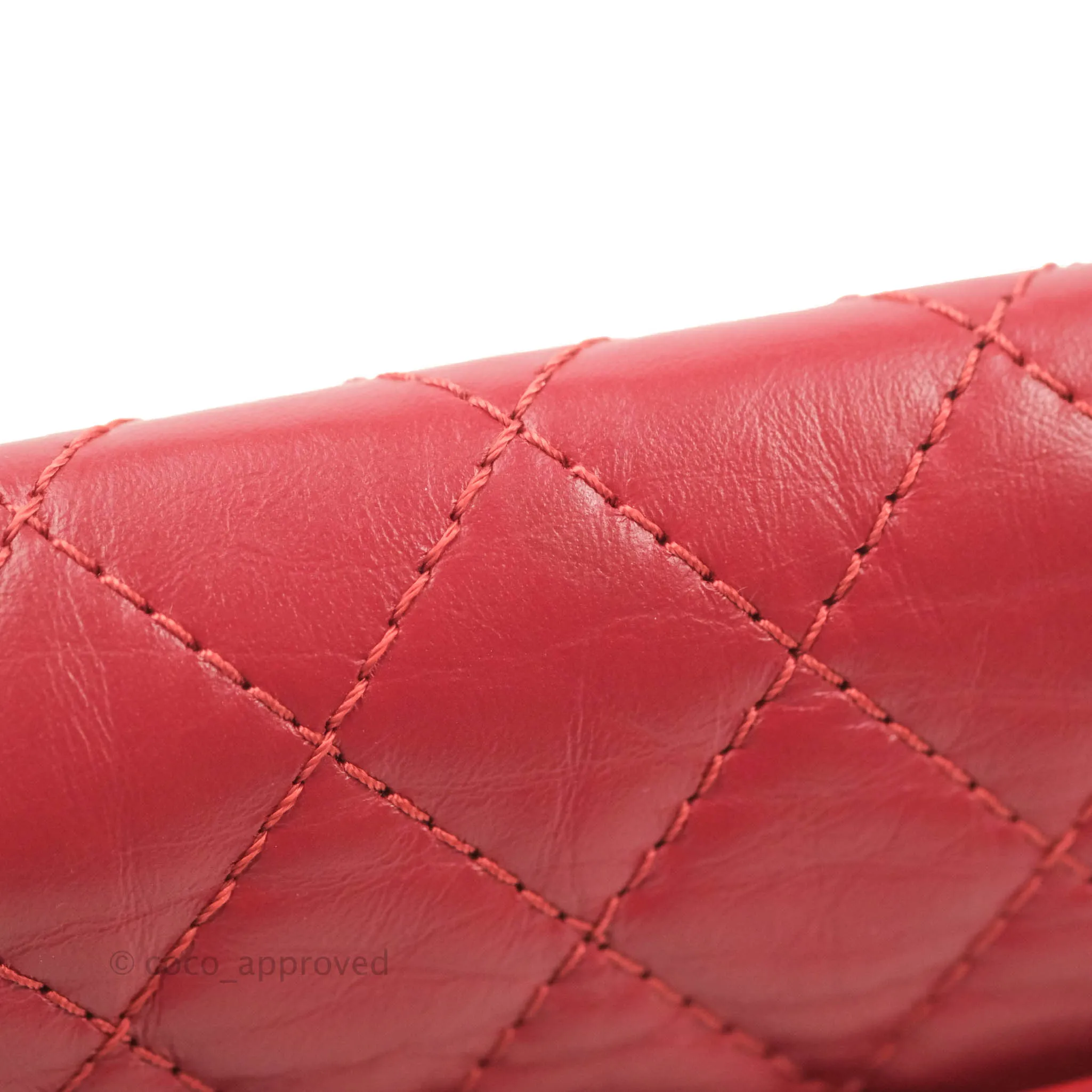 Chanel Mini Reissue 224 Red Aged Calfskin Gold Hardware