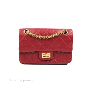 Chanel Mini Reissue 224 Red Aged Calfskin Gold Hardware