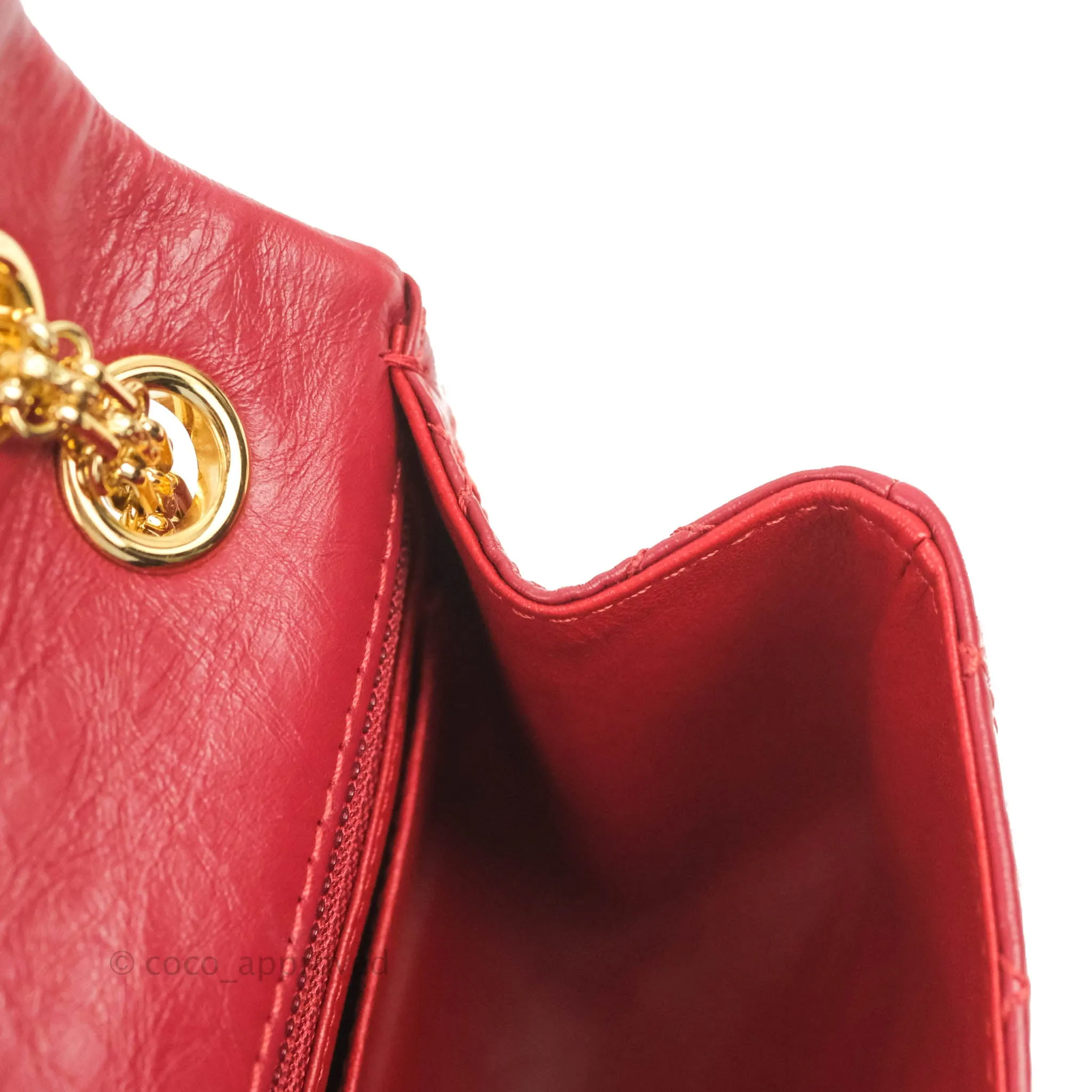 Chanel Mini Reissue 224 Red Aged Calfskin Gold Hardware
