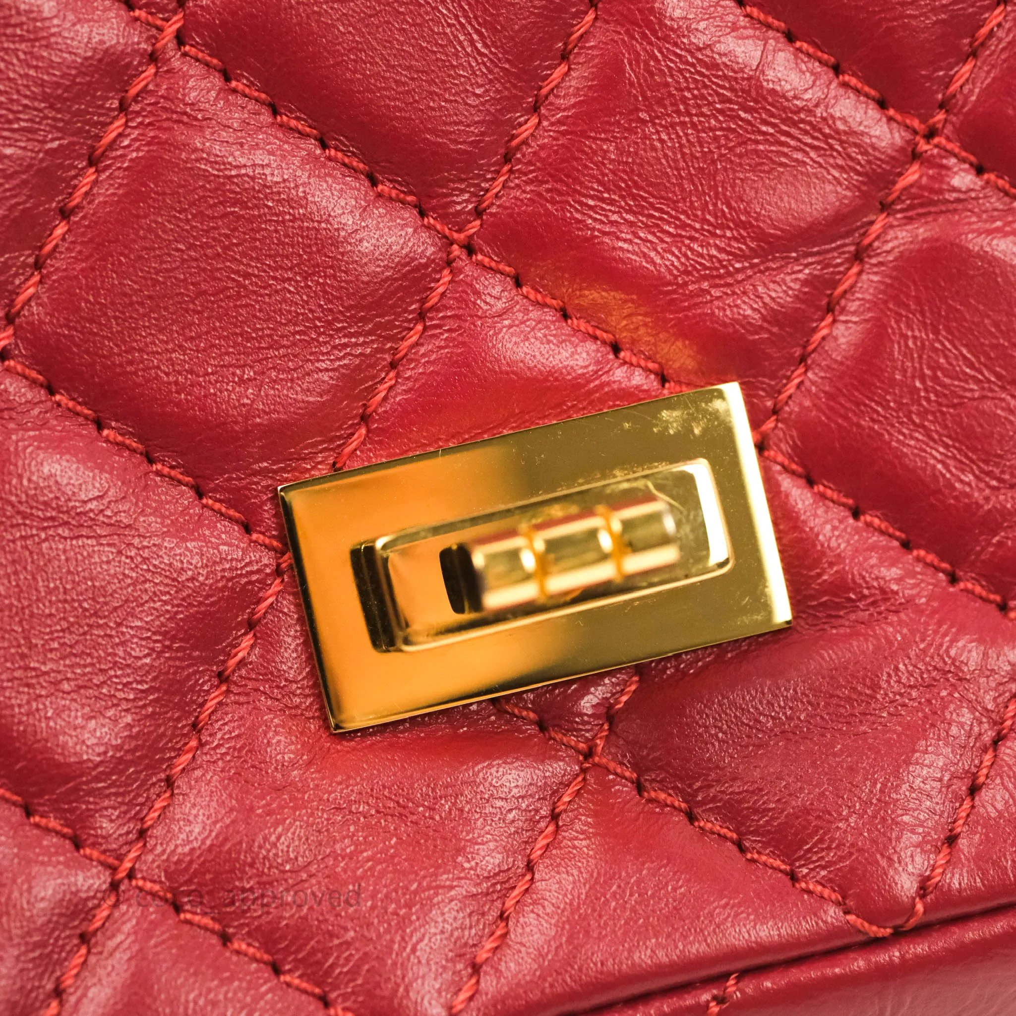 Chanel Mini Reissue 224 Red Aged Calfskin Gold Hardware