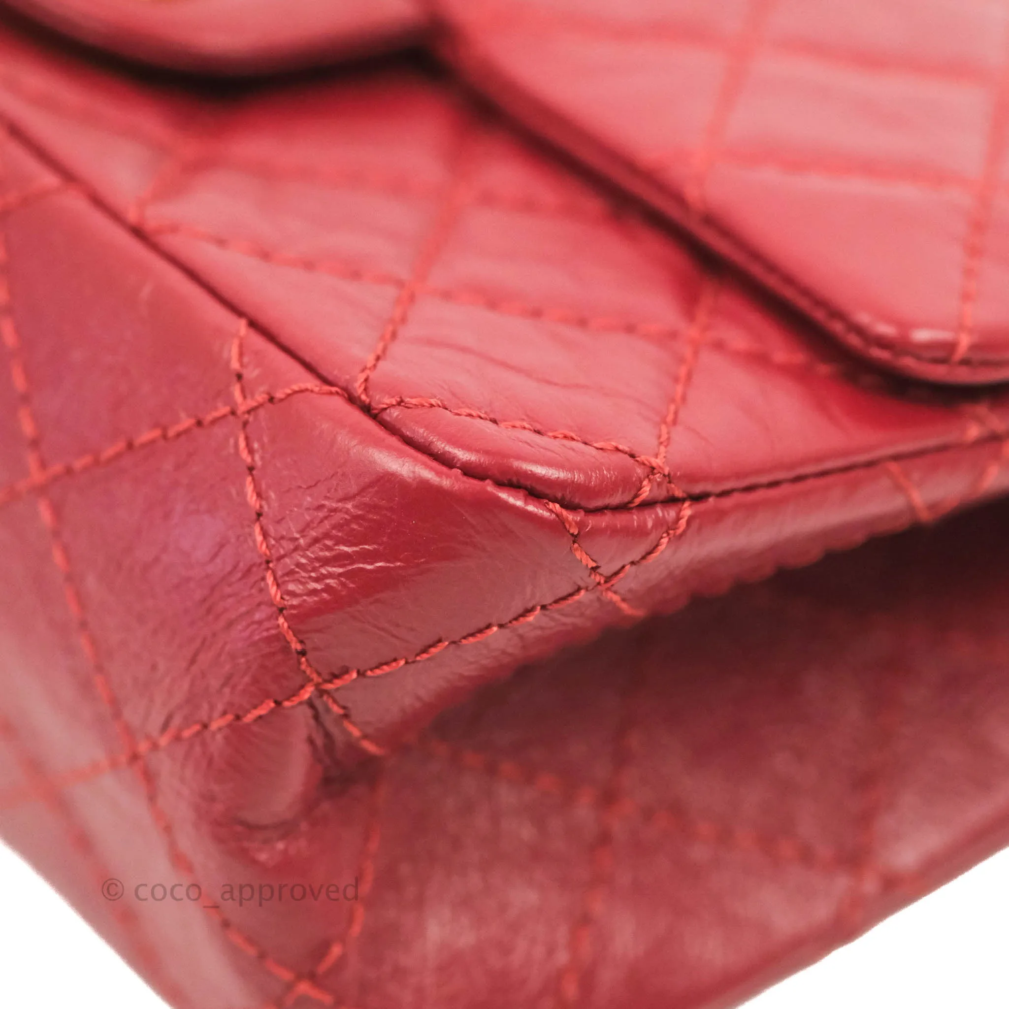 Chanel Mini Reissue 224 Red Aged Calfskin Gold Hardware