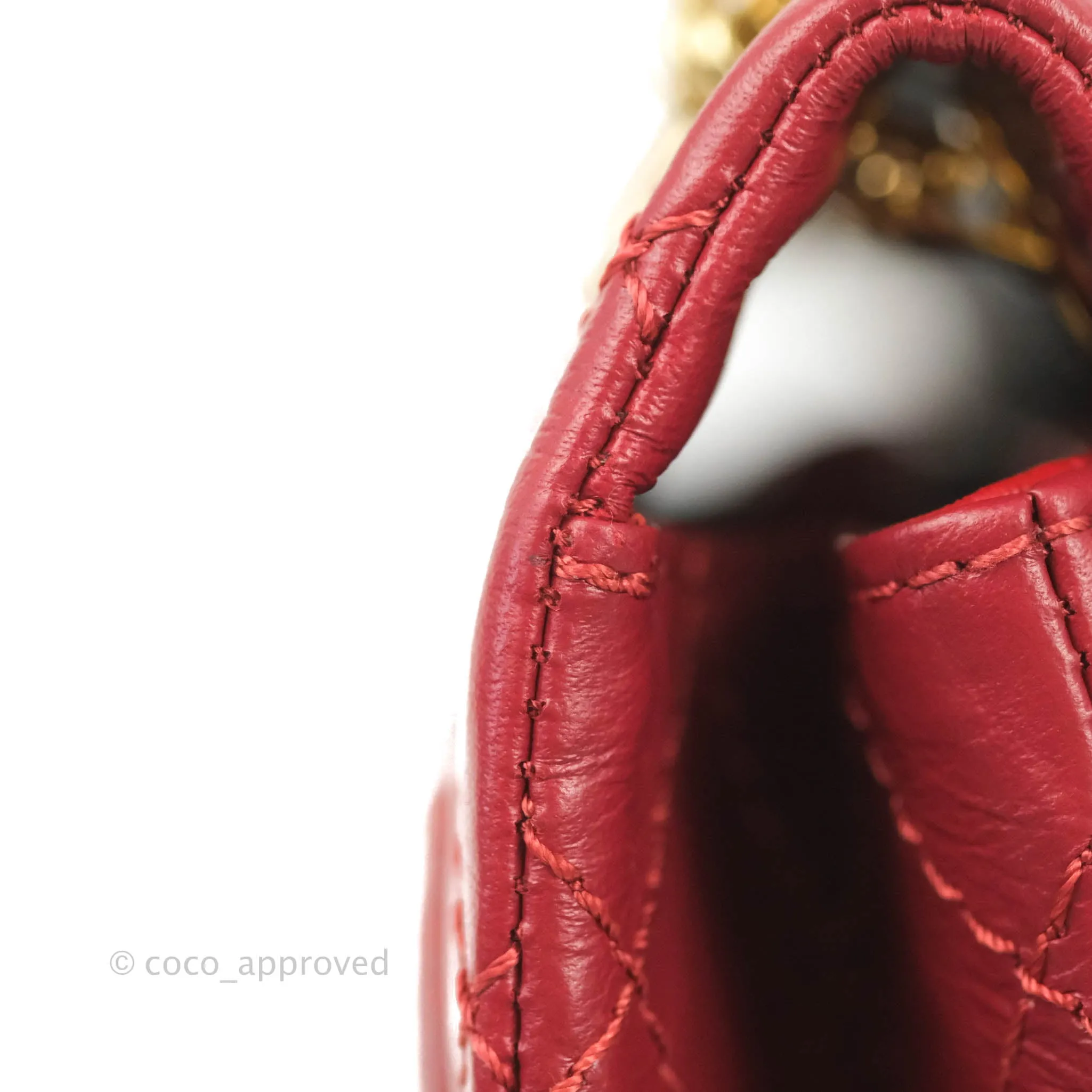 Chanel Mini Reissue 224 Red Aged Calfskin Gold Hardware