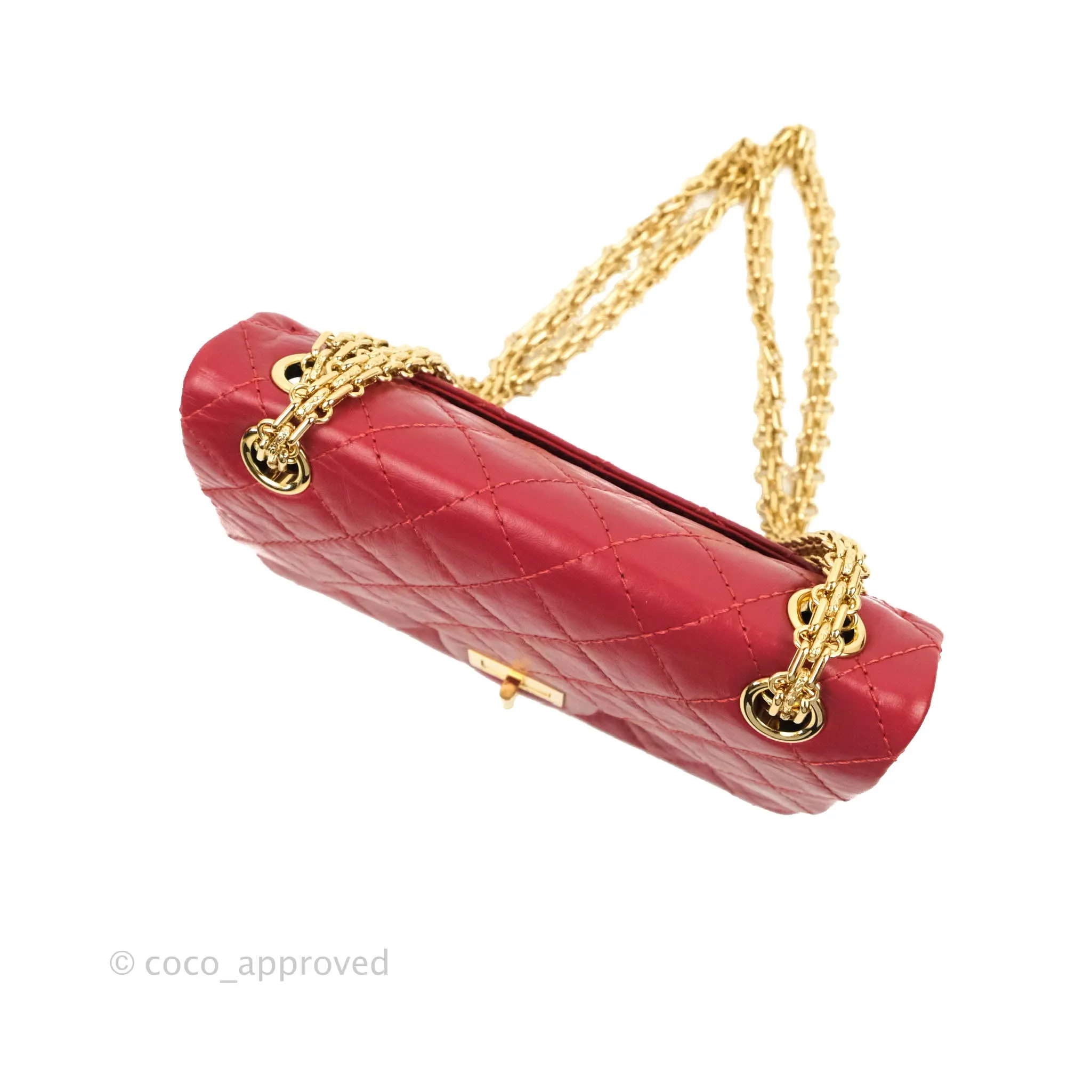 Chanel Mini Reissue 224 Red Aged Calfskin Gold Hardware