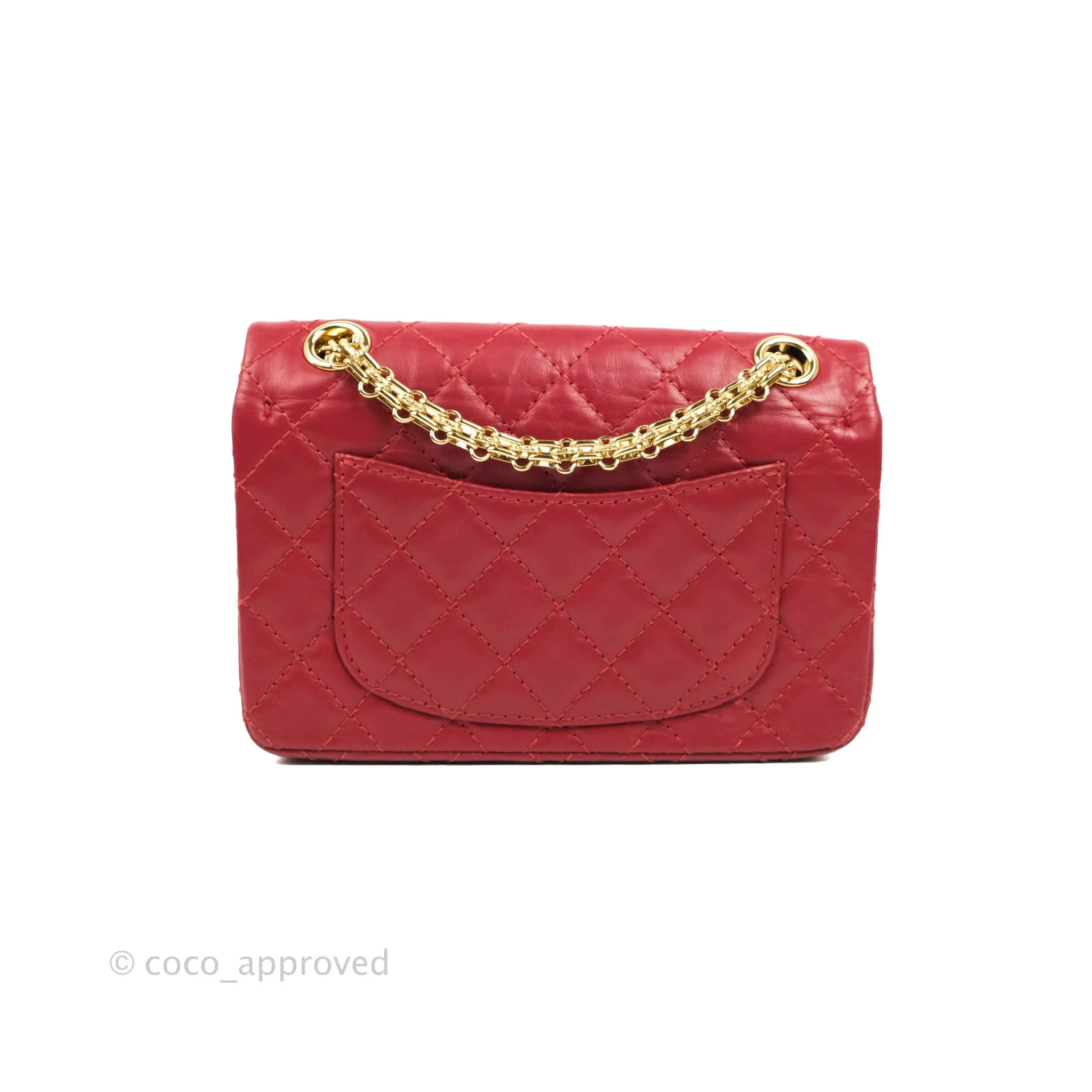 Chanel Mini Reissue 224 Red Aged Calfskin Gold Hardware
