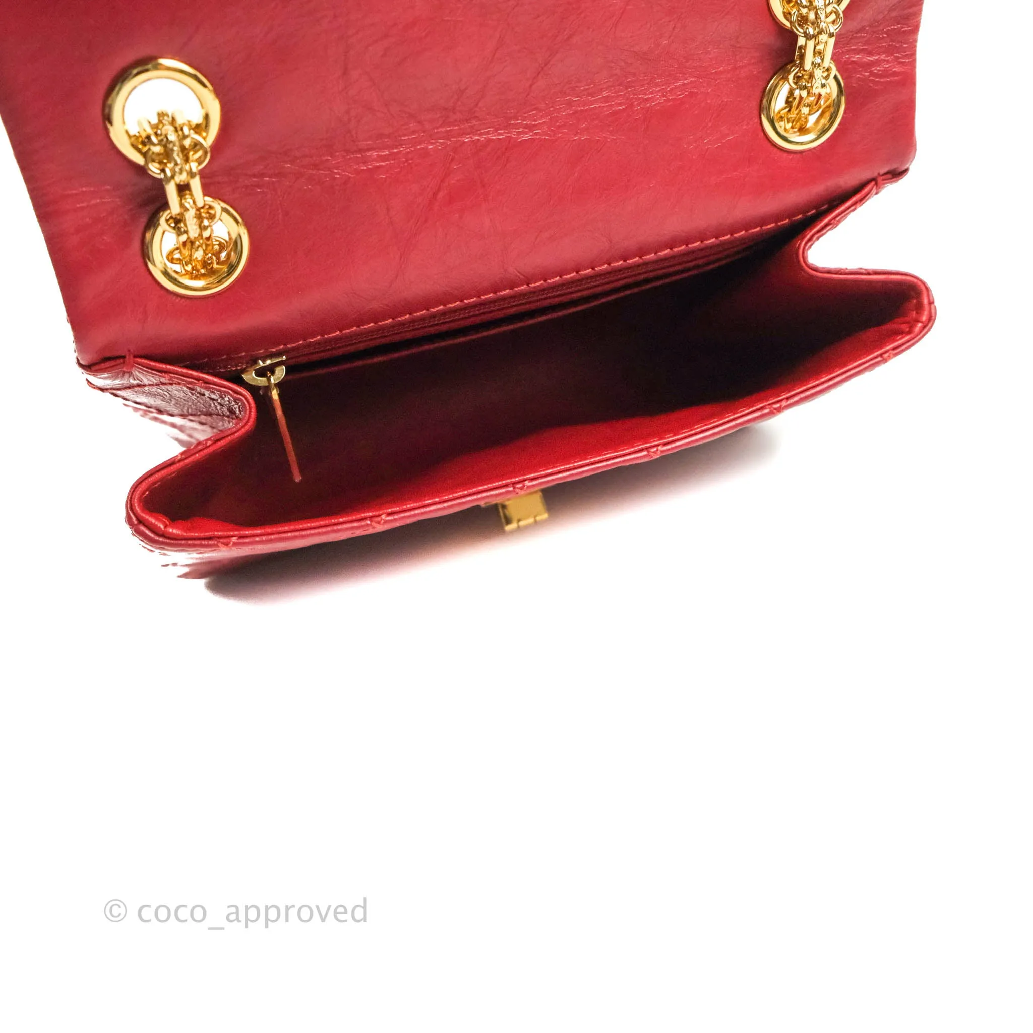 Chanel Mini Reissue 224 Red Aged Calfskin Gold Hardware