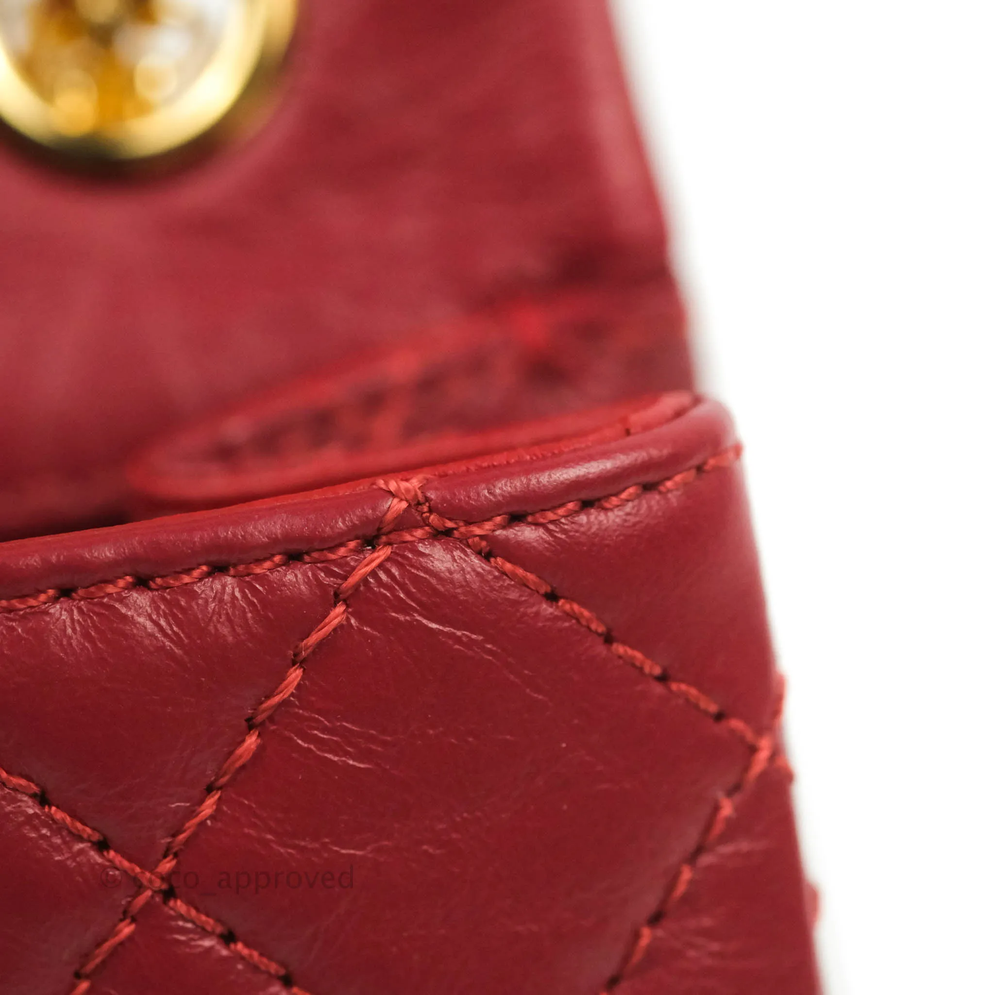 Chanel Mini Reissue 224 Red Aged Calfskin Gold Hardware