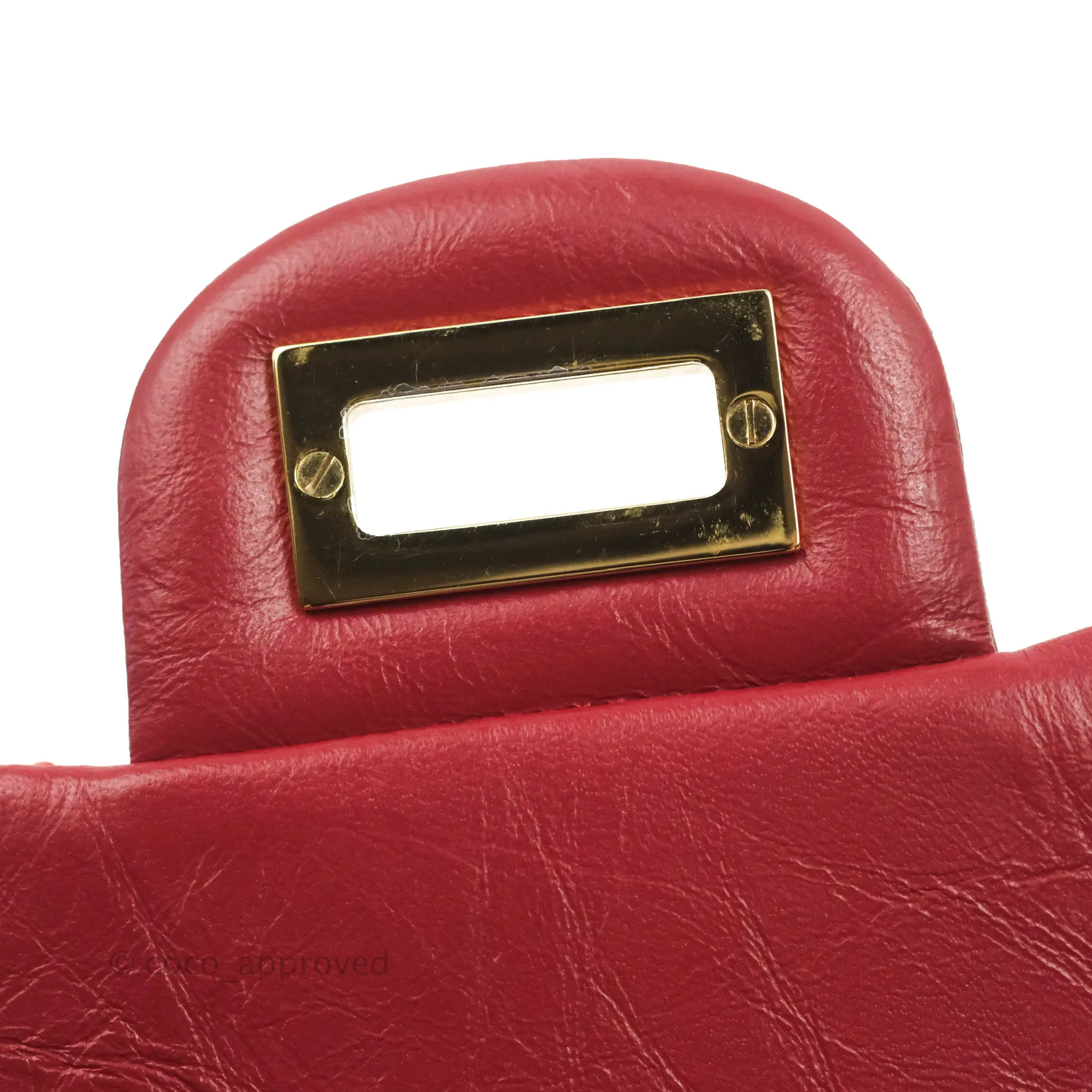 Chanel Mini Reissue 224 Red Aged Calfskin Gold Hardware