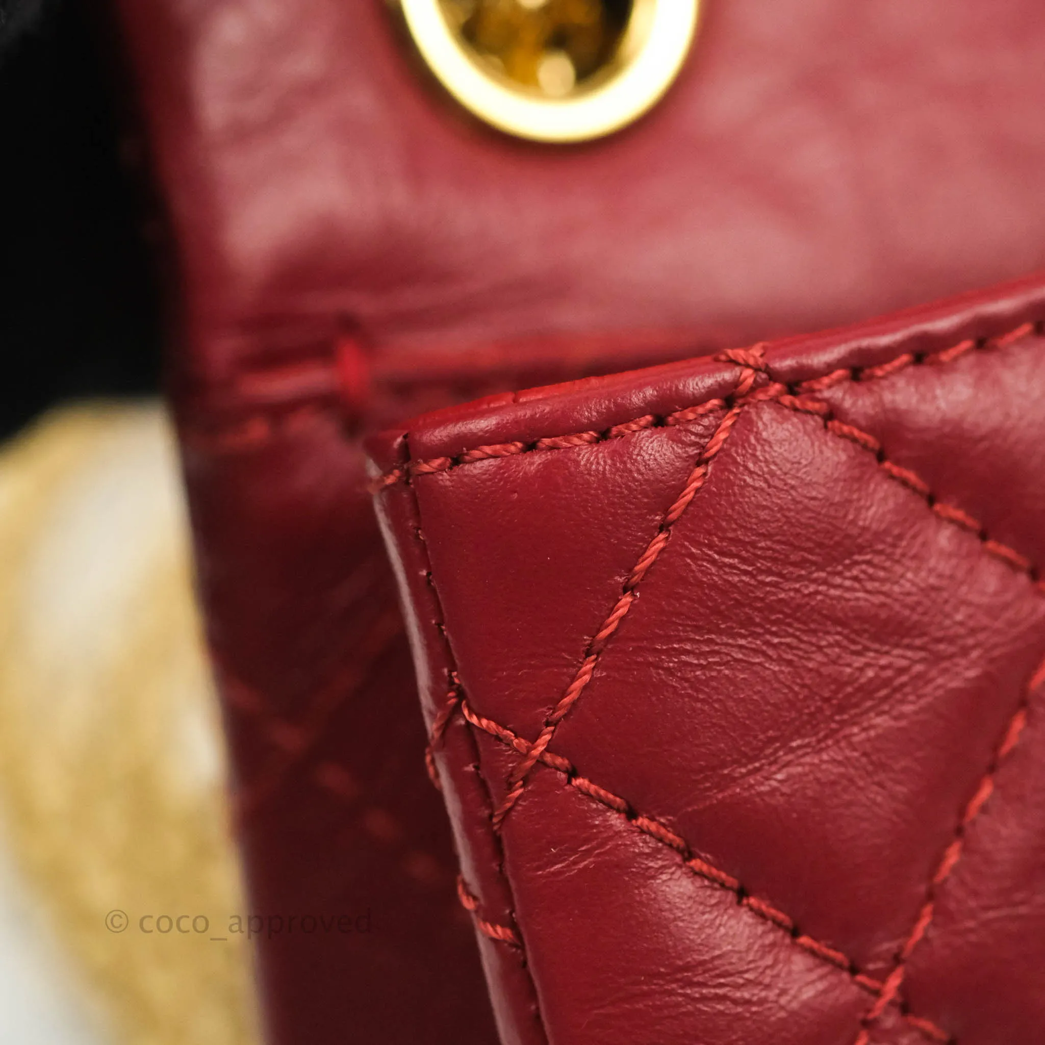 Chanel Mini Reissue 224 Red Aged Calfskin Gold Hardware