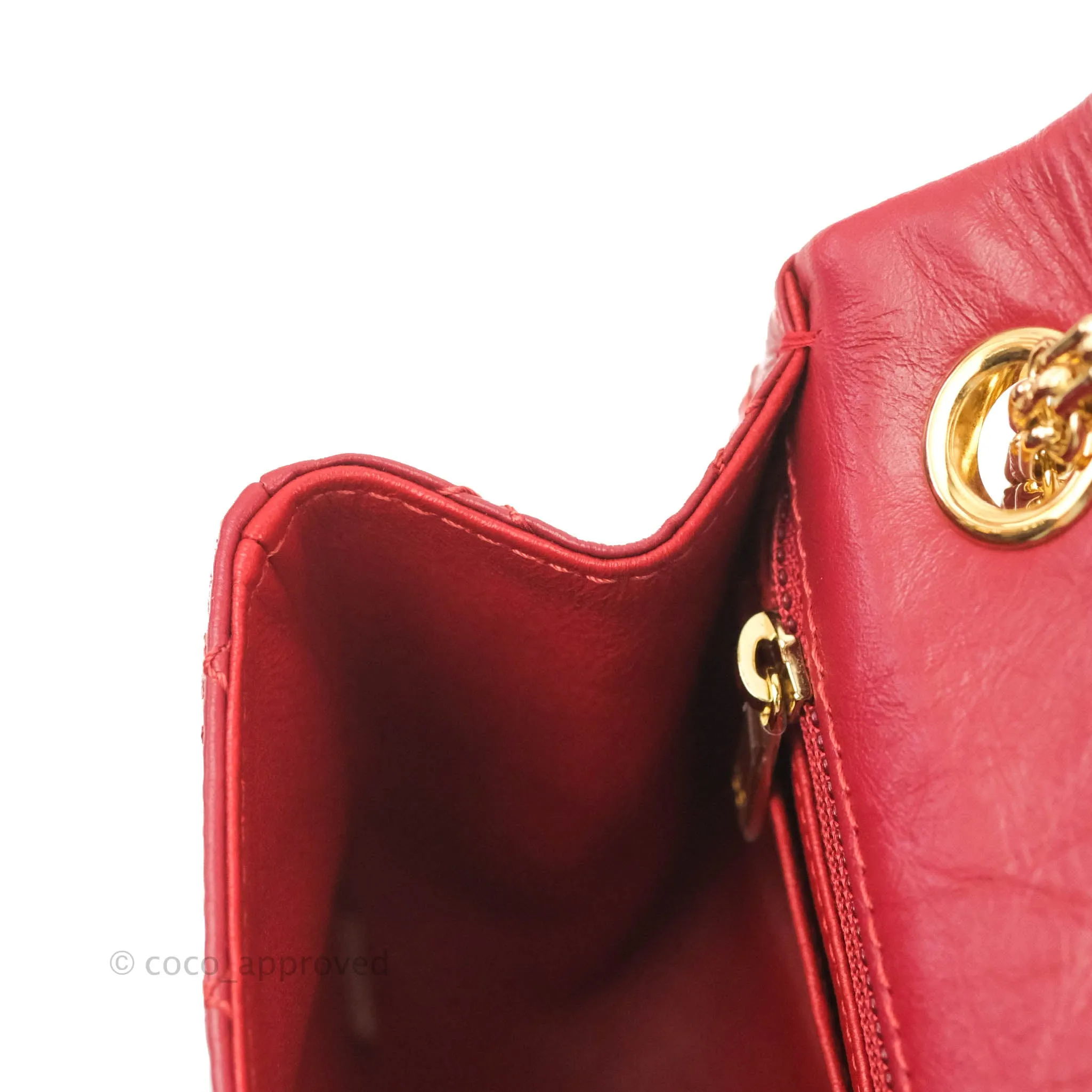 Chanel Mini Reissue 224 Red Aged Calfskin Gold Hardware