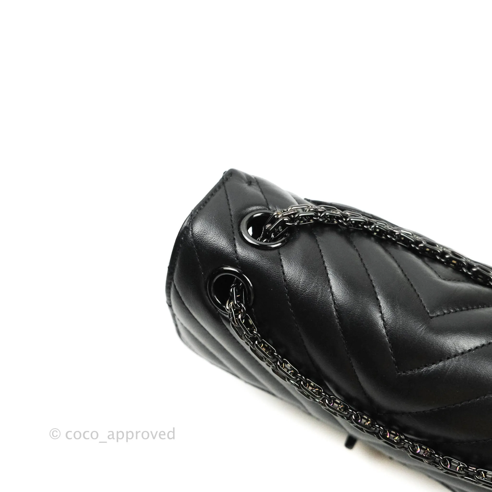 Chanel Mini Reissue 224 So Black Chevron Calfskin Black Hardware