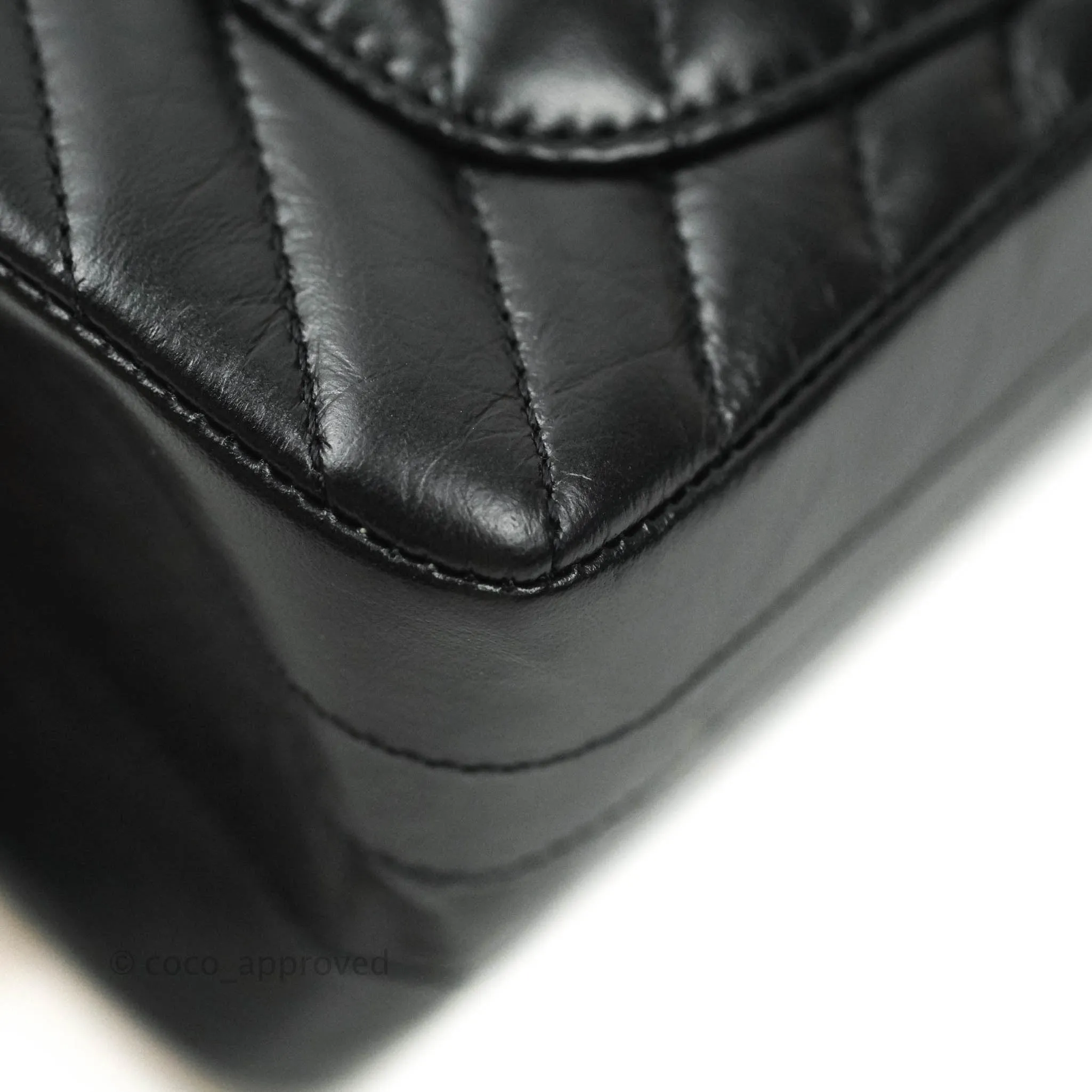 Chanel Mini Reissue 224 So Black Chevron Calfskin Black Hardware