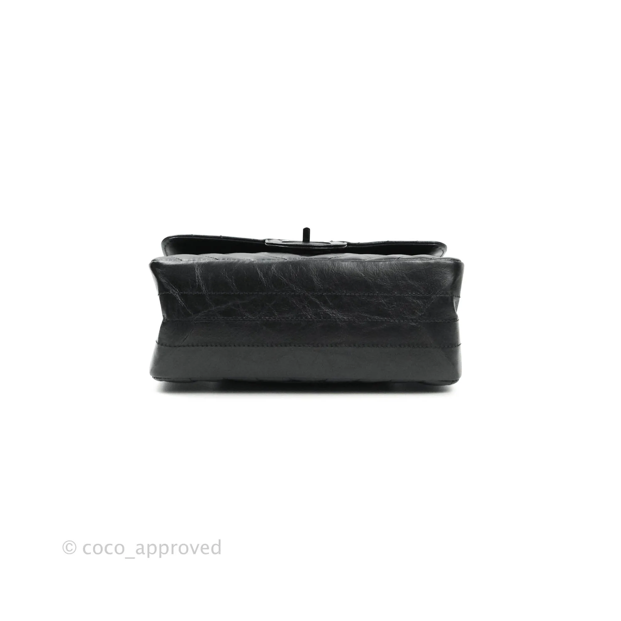 Chanel Mini Reissue 224 So Black Chevron Calfskin Black Hardware