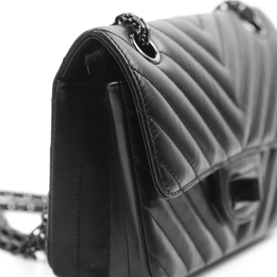 Chanel Mini Reissue 224 So Black Chevron Calfskin