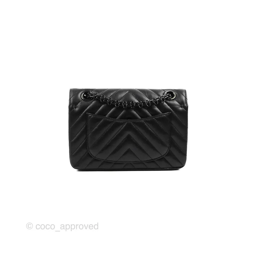 Chanel Mini Reissue 224 So Black Chevron Calfskin