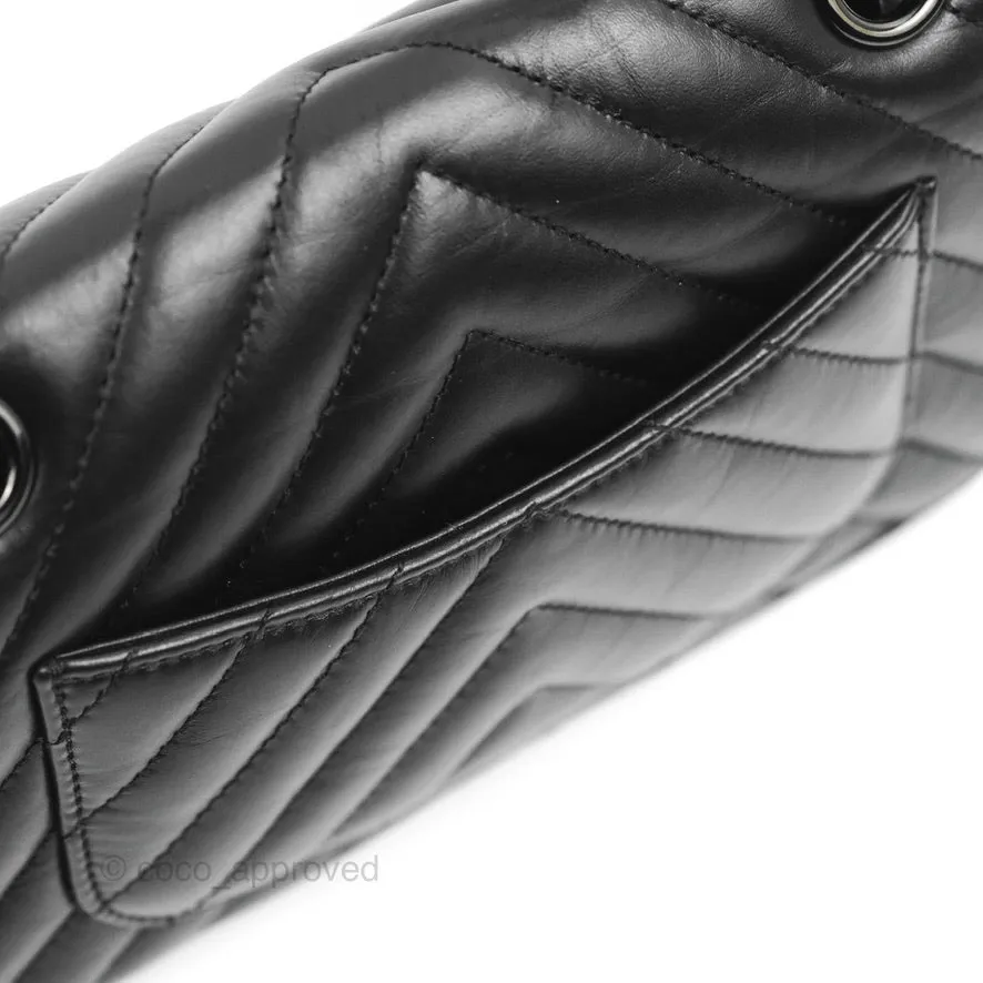 Chanel Mini Reissue 224 So Black Chevron Calfskin