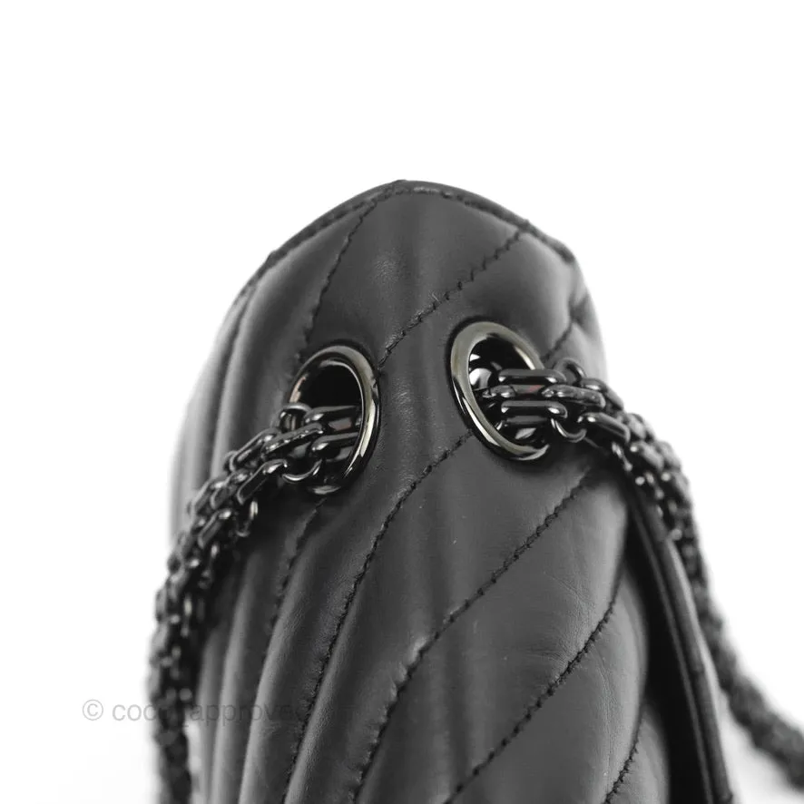 Chanel Mini Reissue 224 So Black Chevron Calfskin
