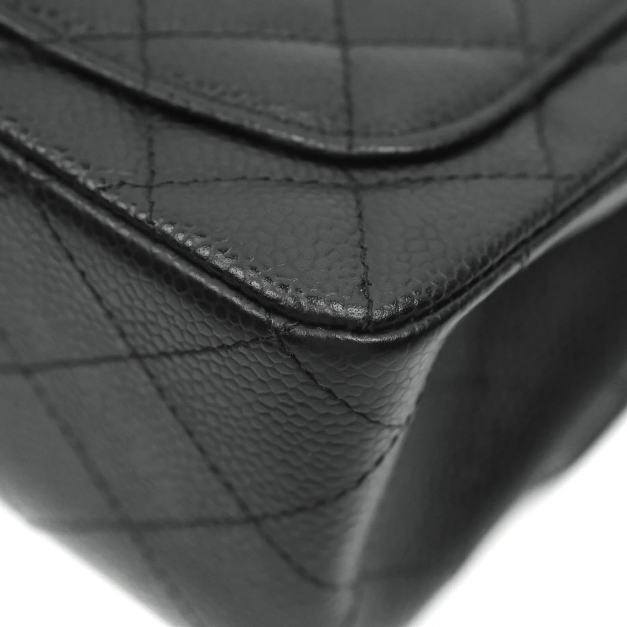 Chanel Mini Square Black Caviar Silver Hardware