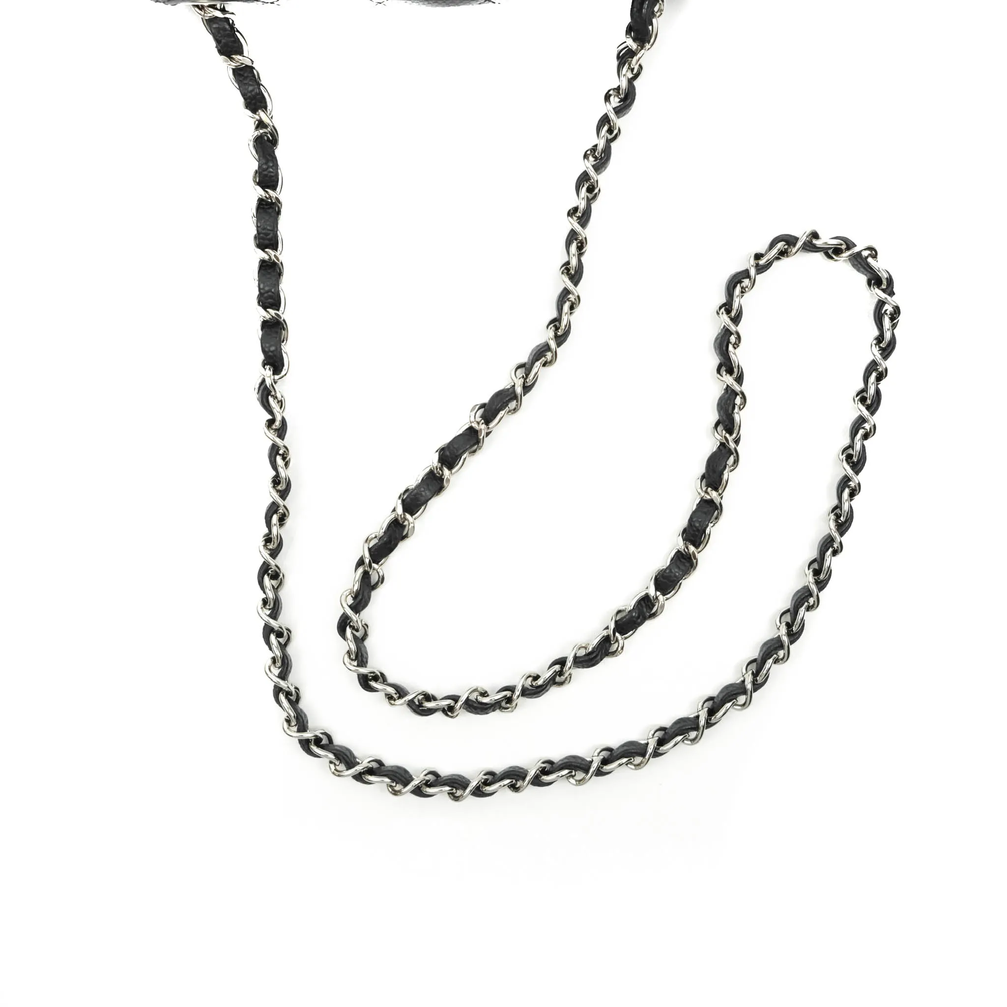 Chanel Mini Square Black Caviar Silver Hardware