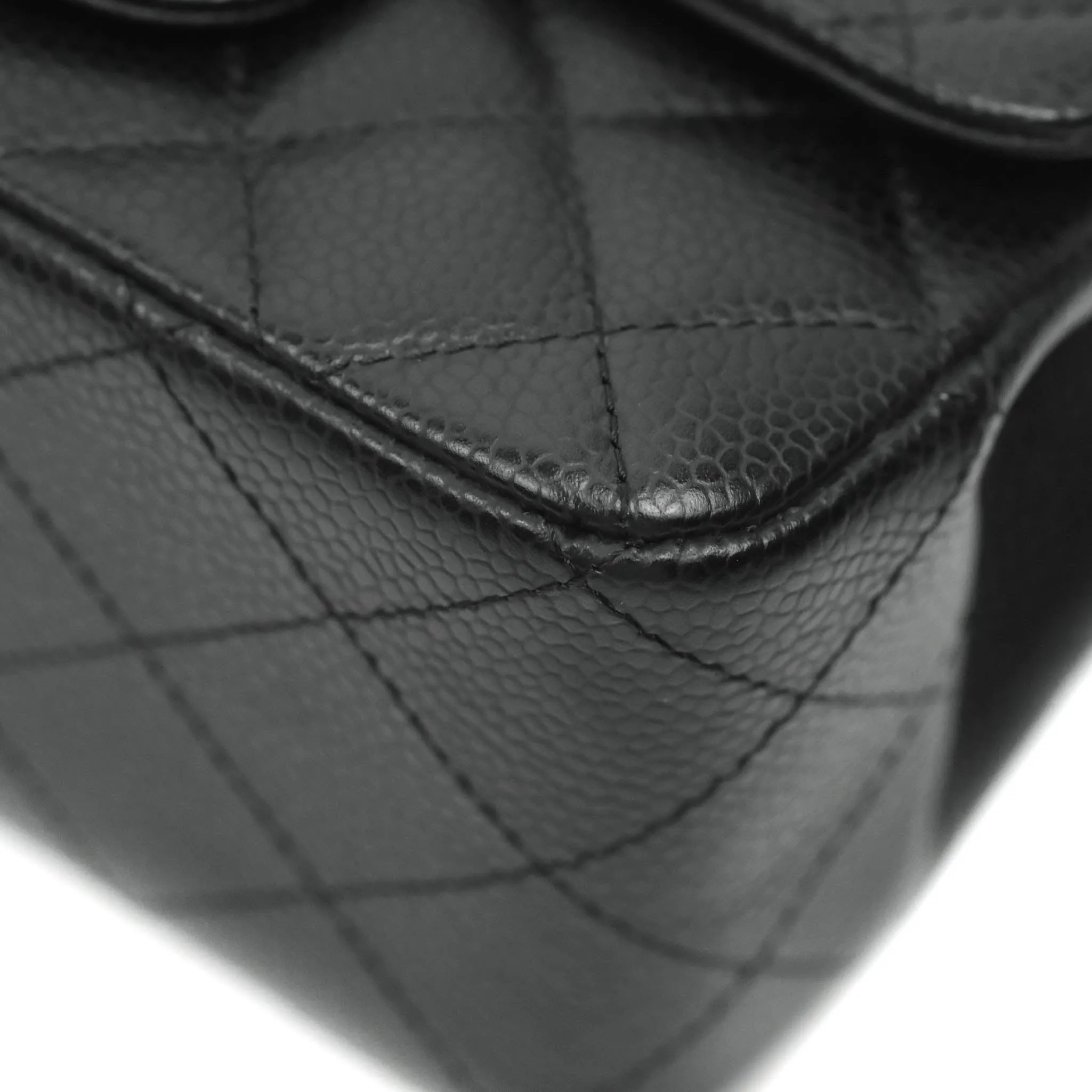 Chanel Mini Square Black Caviar Silver Hardware