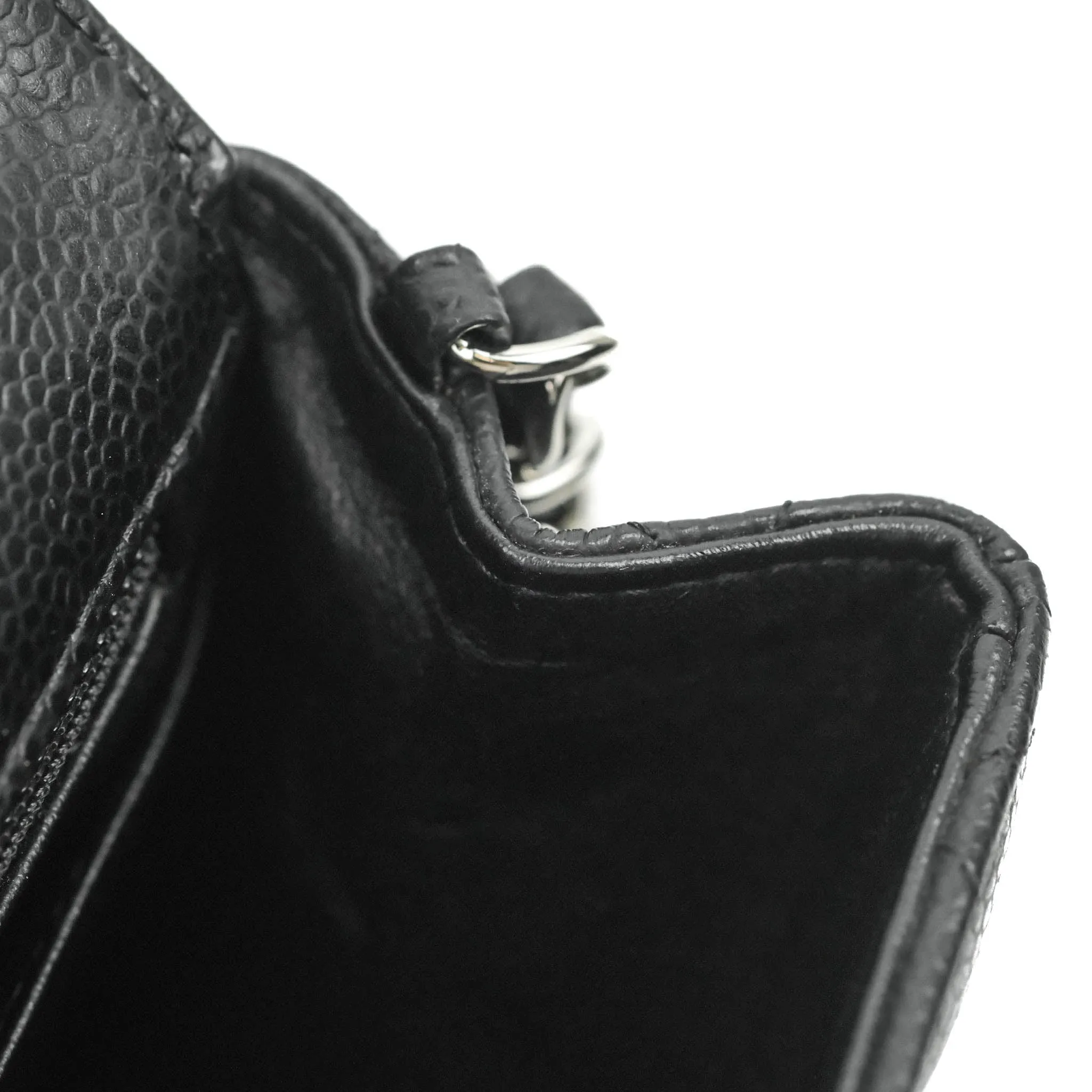 Chanel Mini Square Black Caviar Silver Hardware
