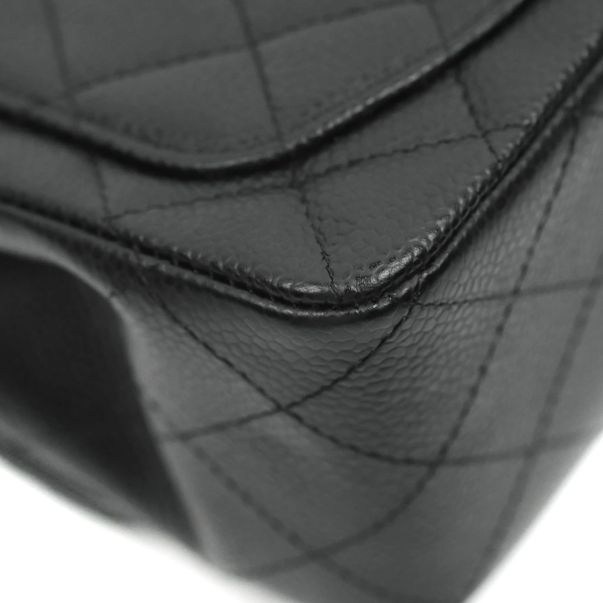 Chanel Mini Square Black Caviar Silver Hardware