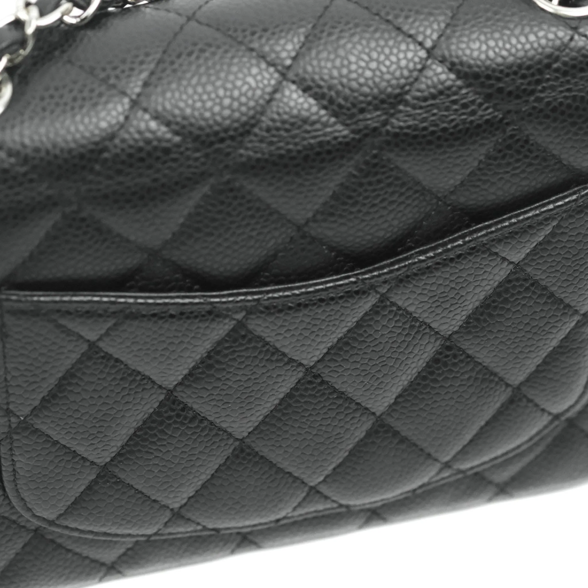Chanel Mini Square Black Caviar Silver Hardware