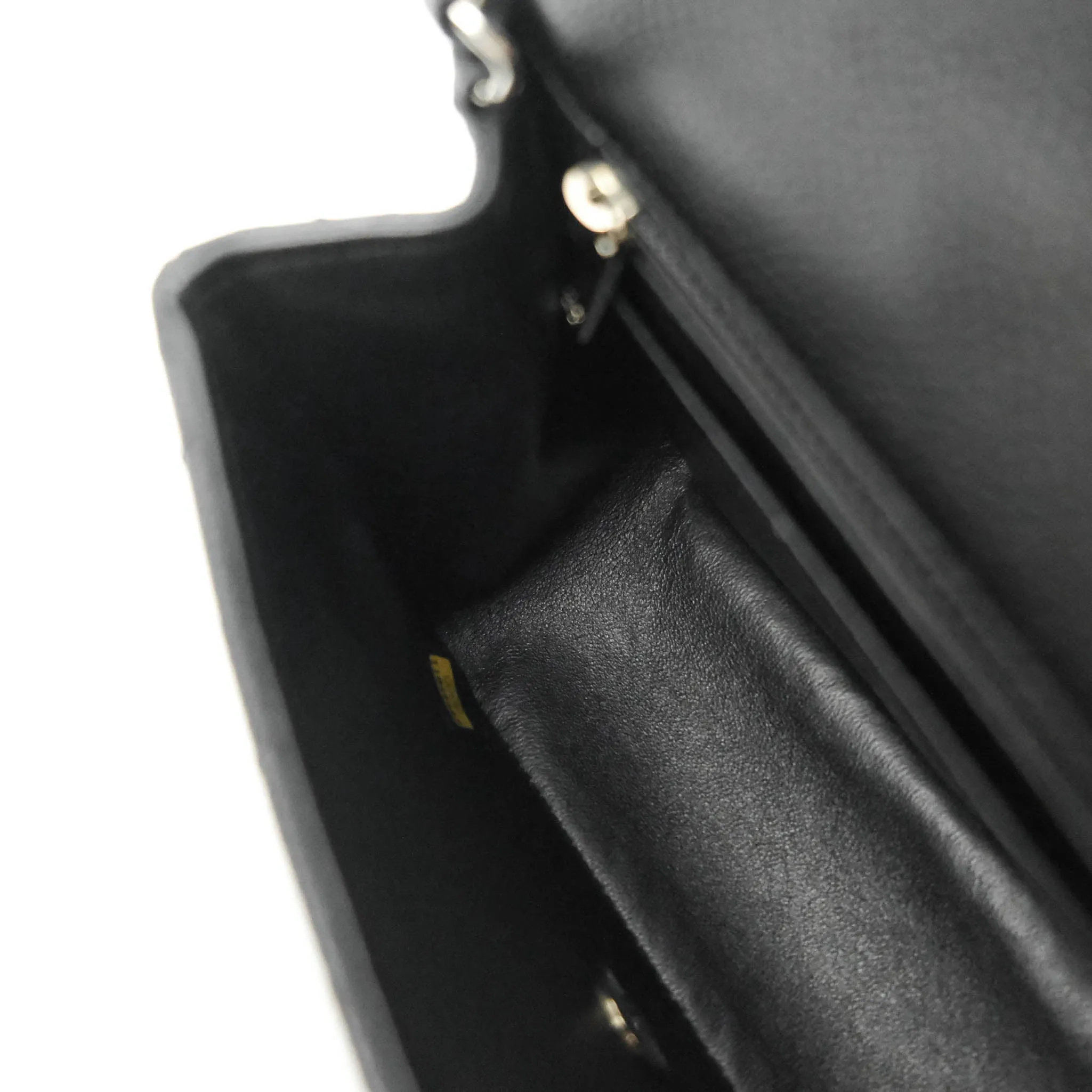 Chanel Mini Square Black Caviar Silver Hardware