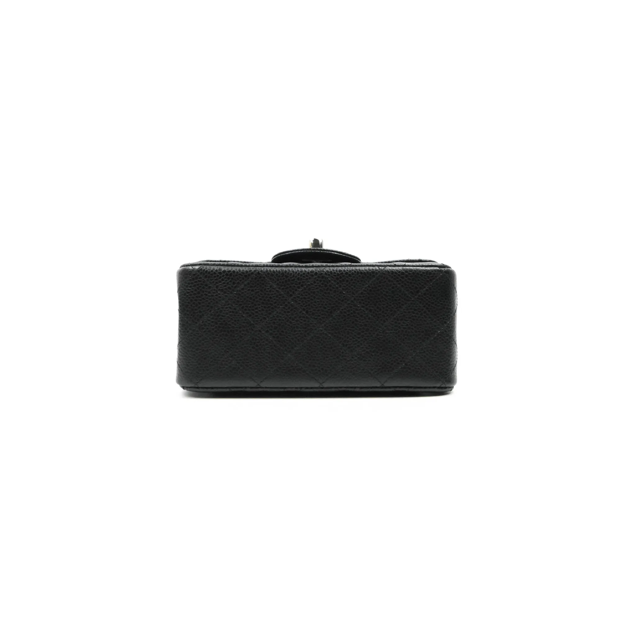 Chanel Mini Square Black Caviar Silver Hardware