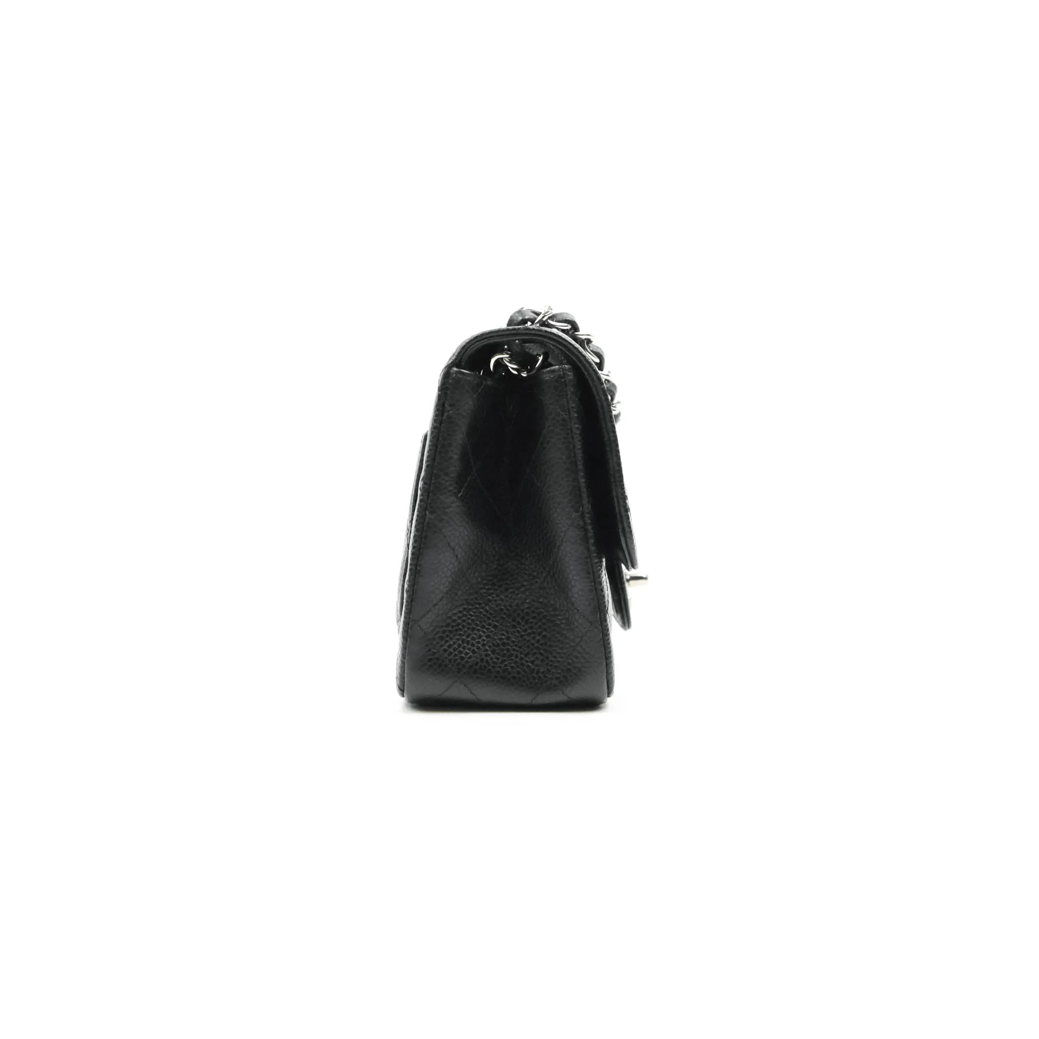 Chanel Mini Square Black Caviar Silver Hardware