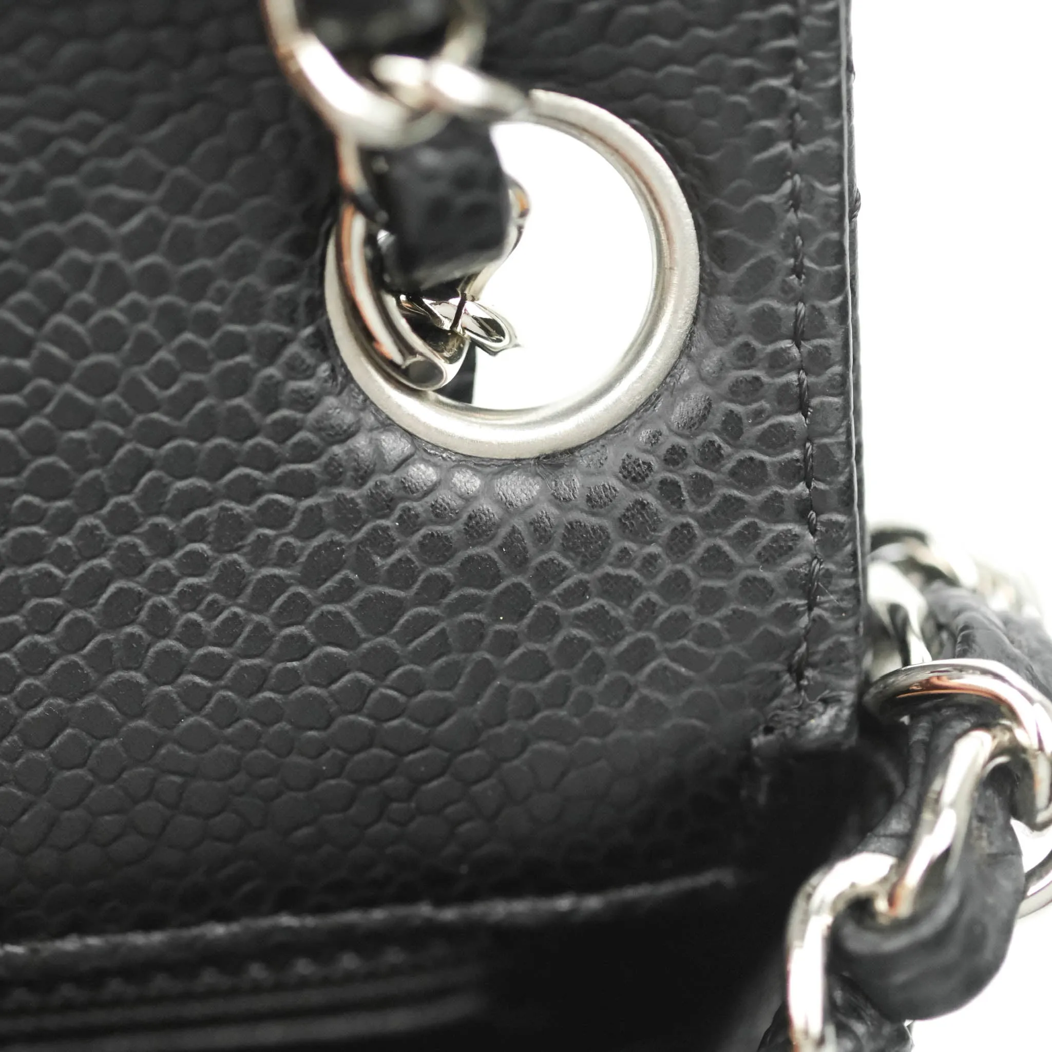Chanel Mini Square Black Caviar Silver Hardware
