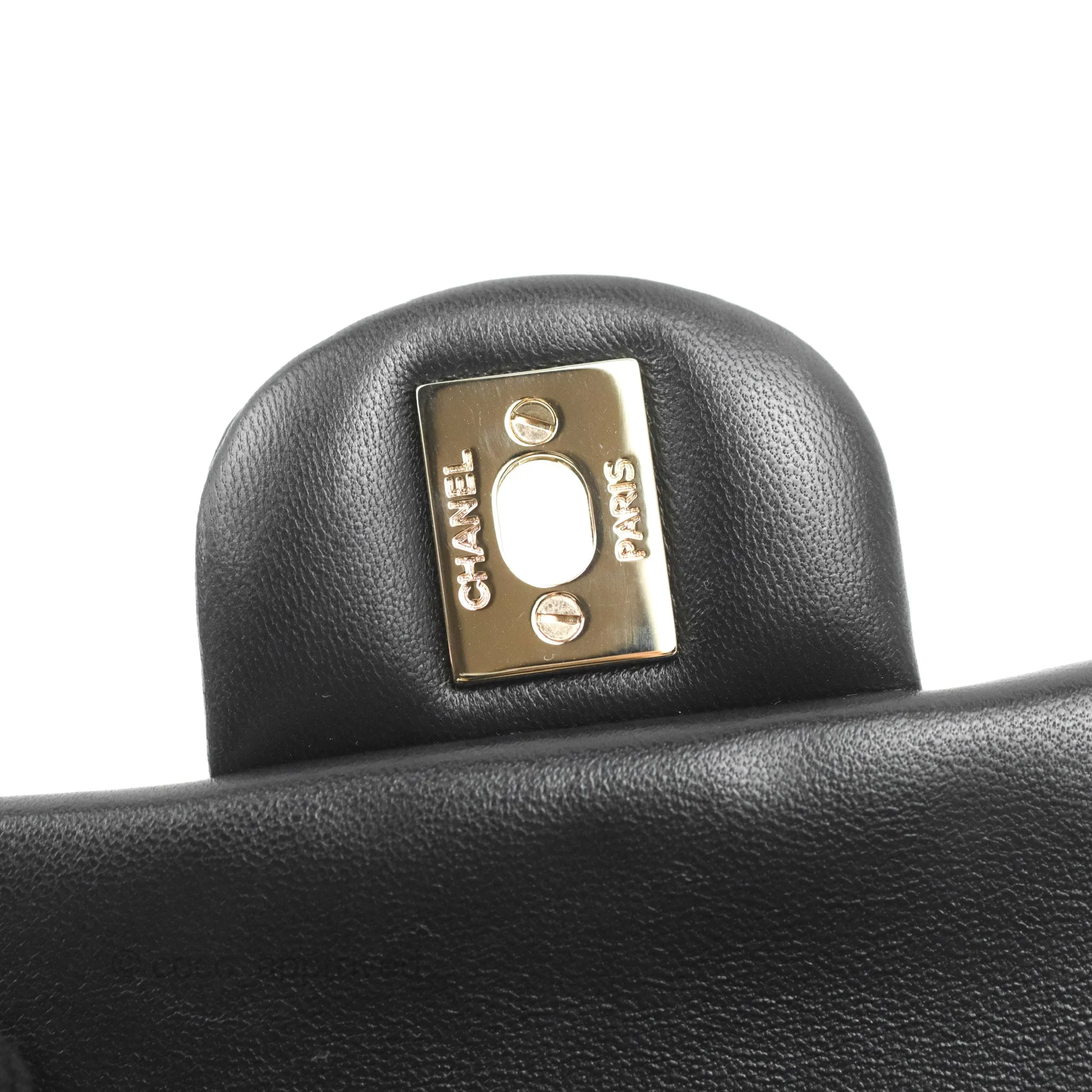 Chanel Mini Square Black Lambskin Gold Hardware